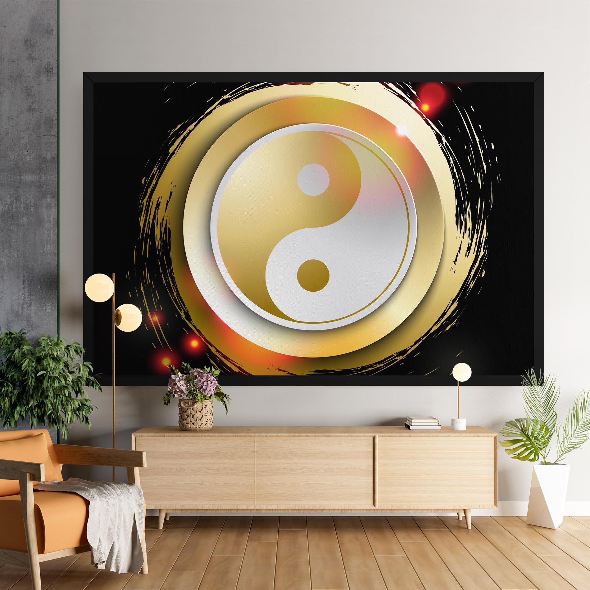 Leinwandbild Gold Light Yinyang mockup 9