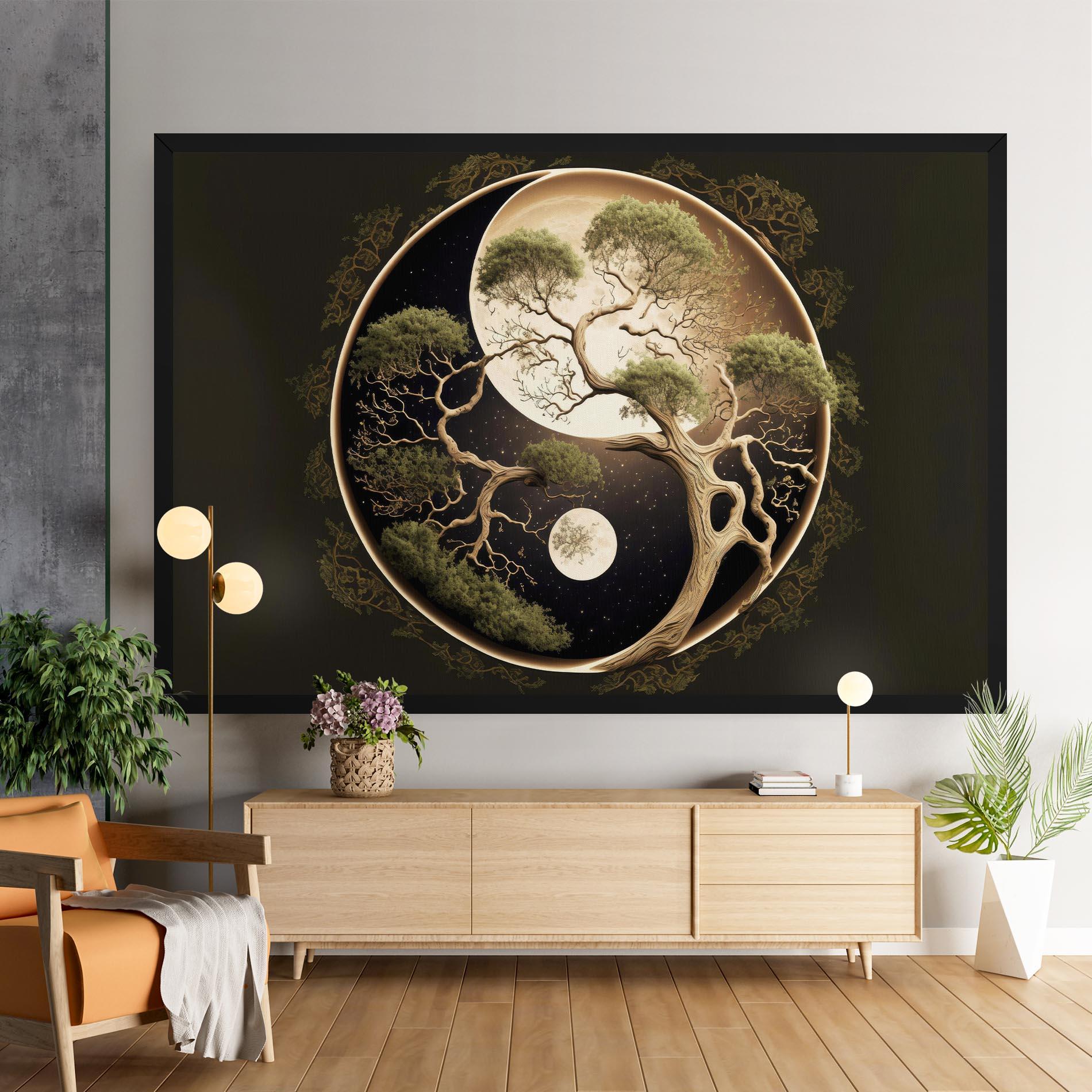 Leinwandbild Green Tree Yinyang mockup 9