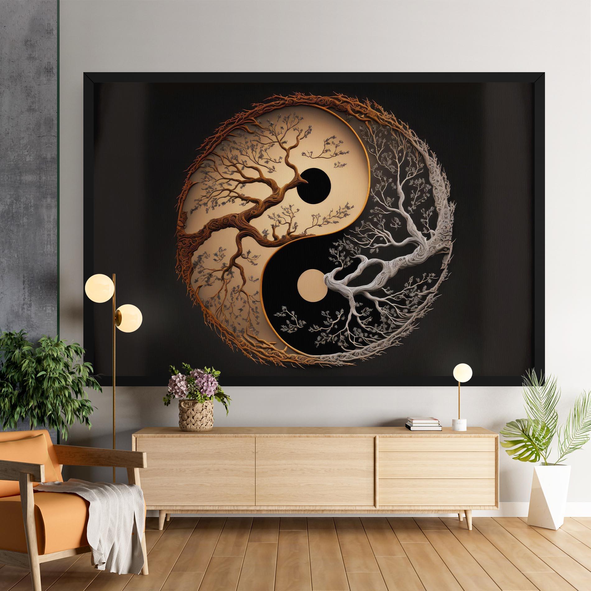 Leinwandbild Old Tree Yinyang mockup 9