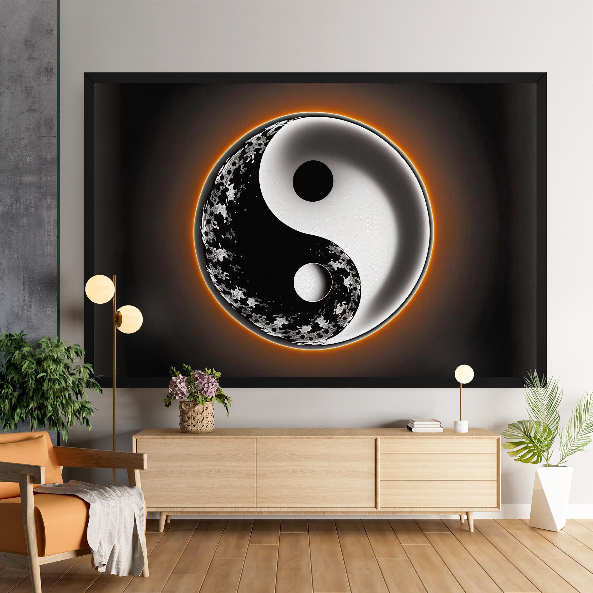 Leinwandbild Purple Light Yinyang mockup 9