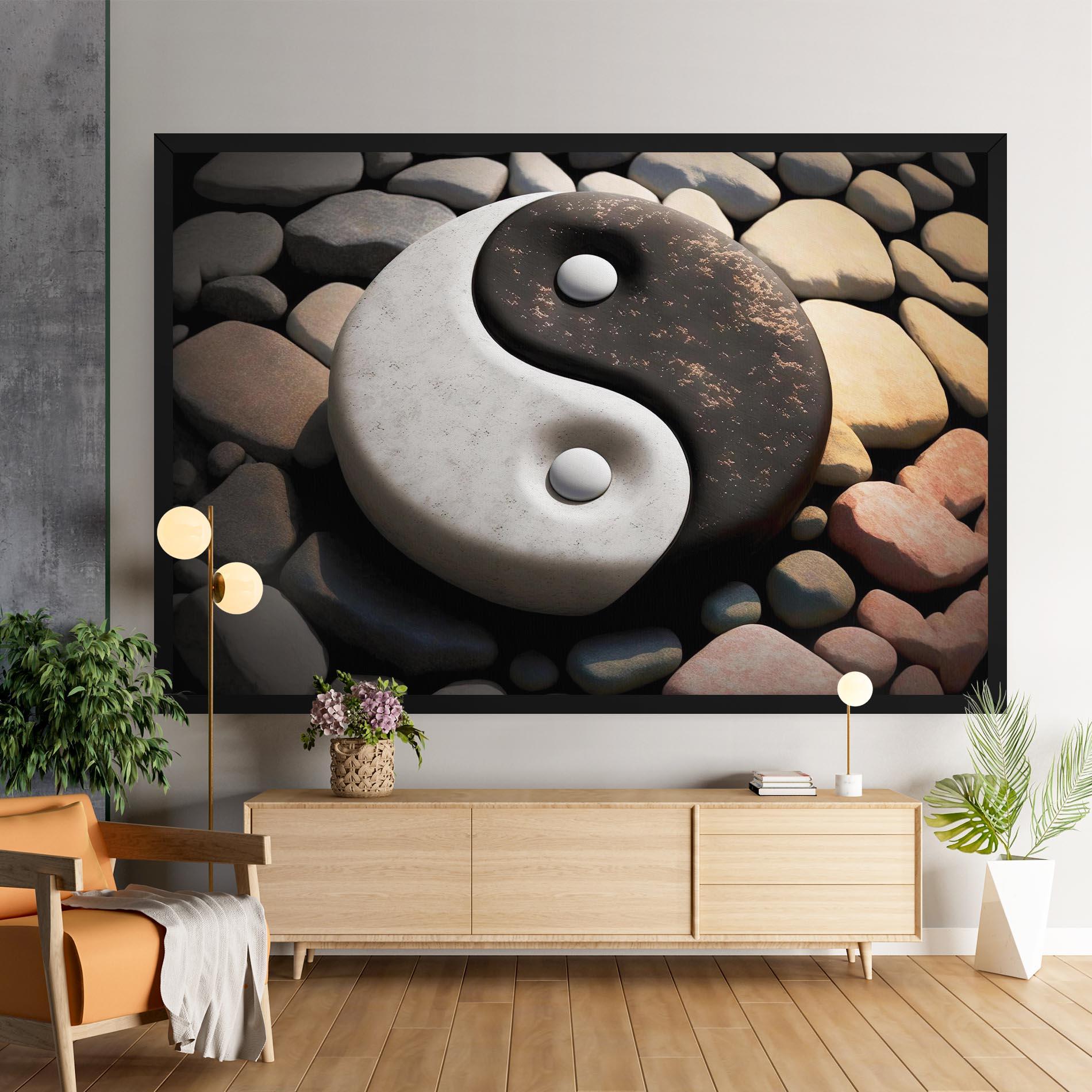 Leinwandbild Stone Yinyang mockup 9