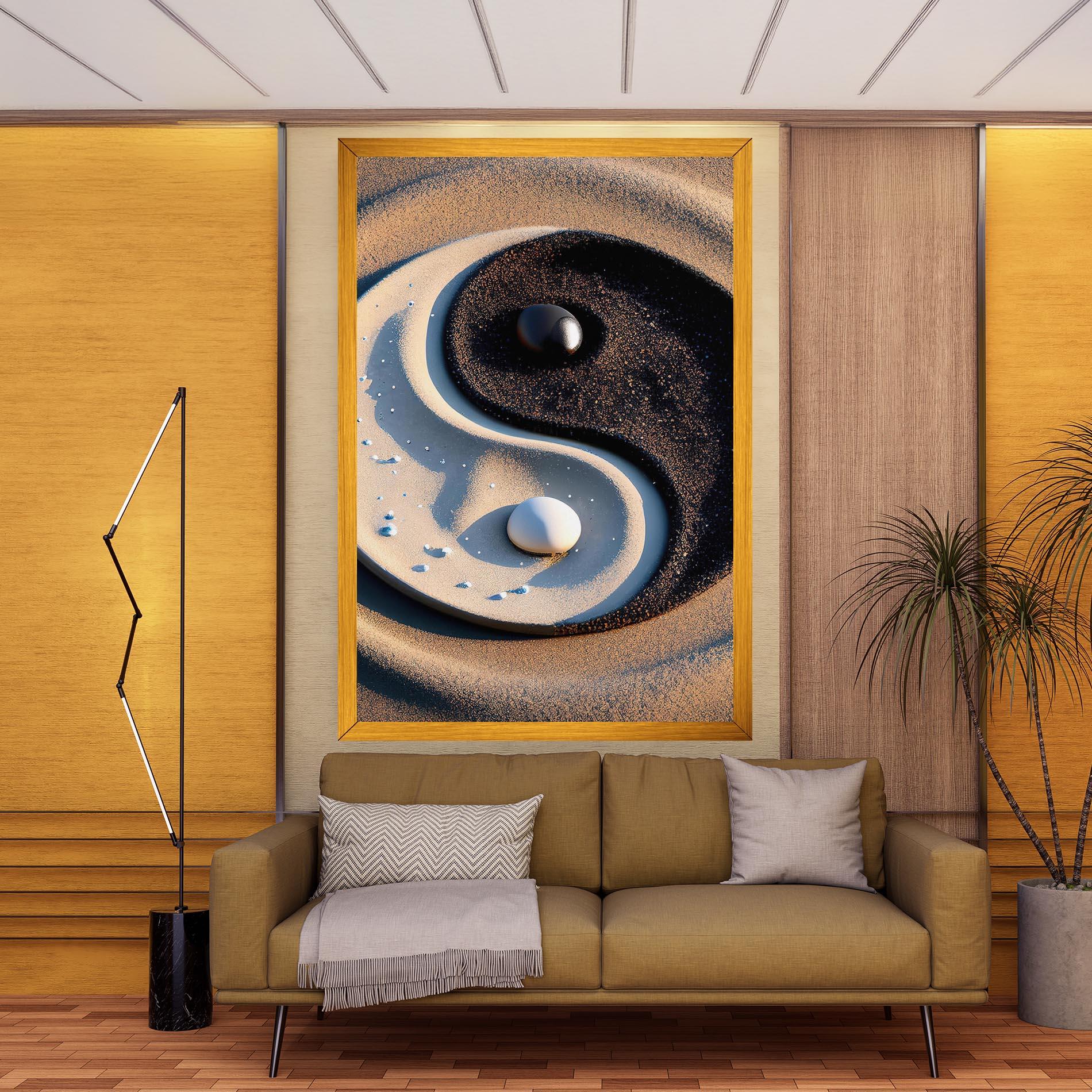 Leinwandbild Pretty Sand Yinyang mockup 9