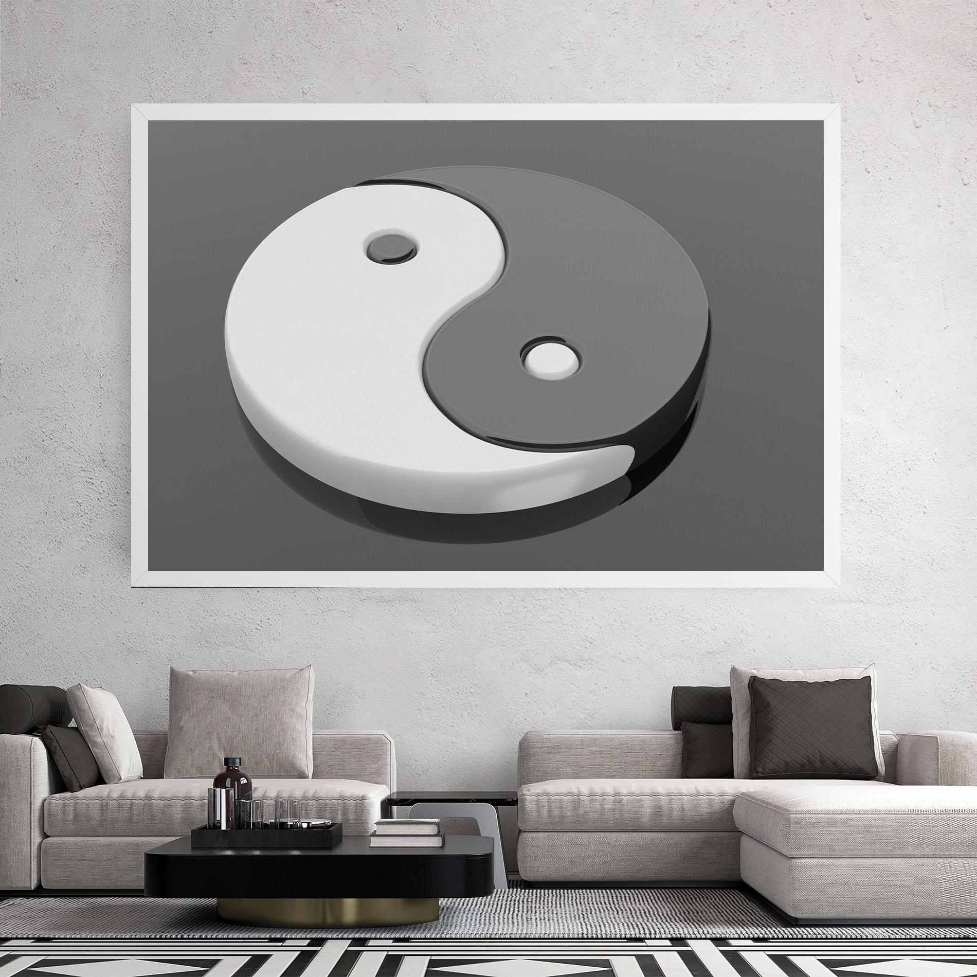 Leinwandbild 3d Yinyang mockup 2