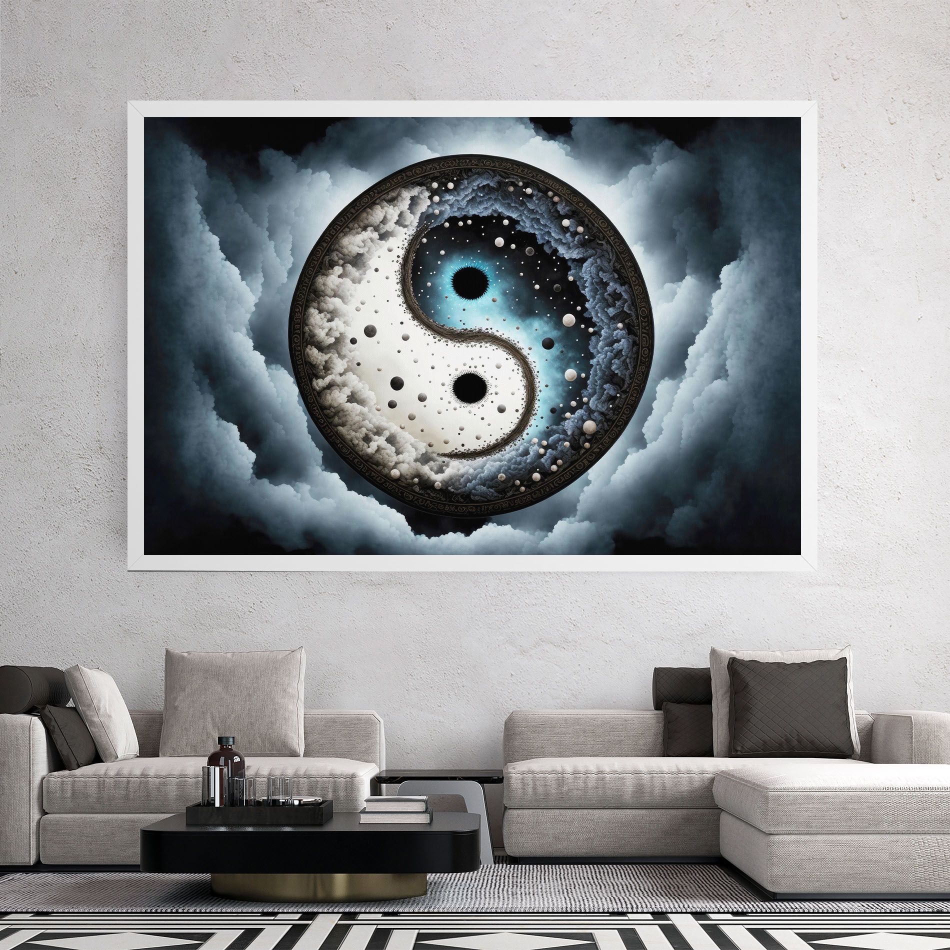 Black Blue Yinyang mockup 2