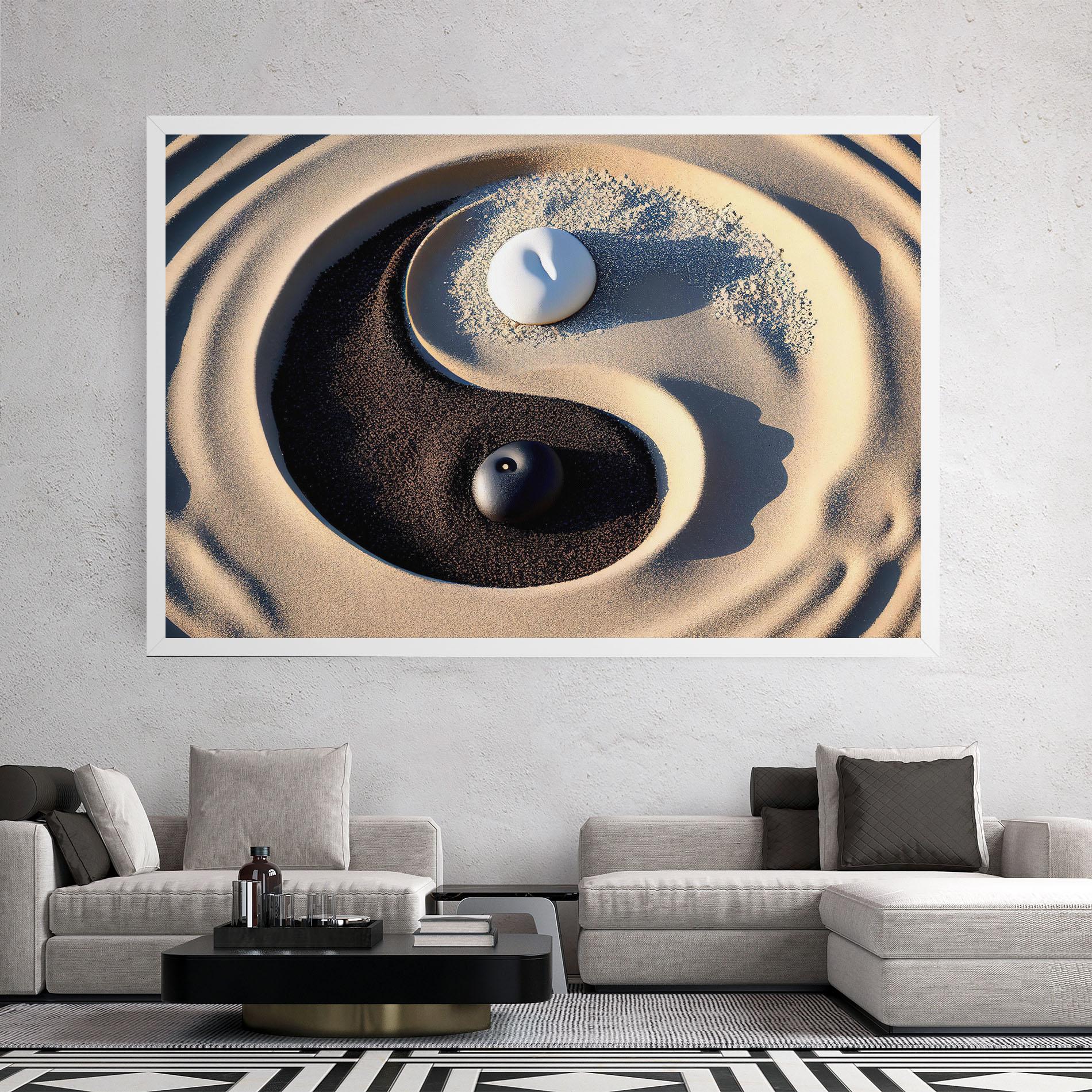 Leinwandbild Black Sand Yinyang mockup 2