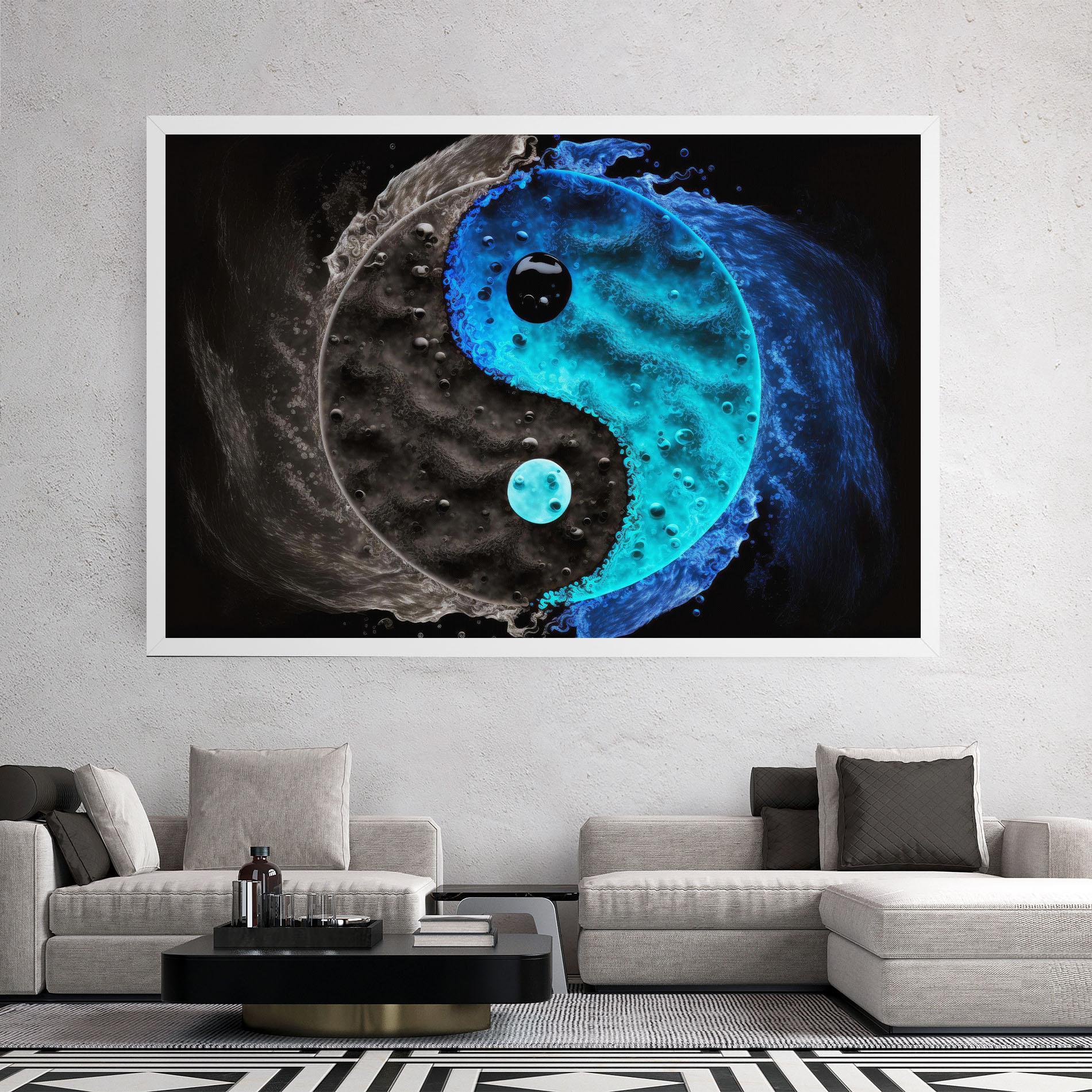 Leinwandbild Blue Water Yinyang mockup 2
