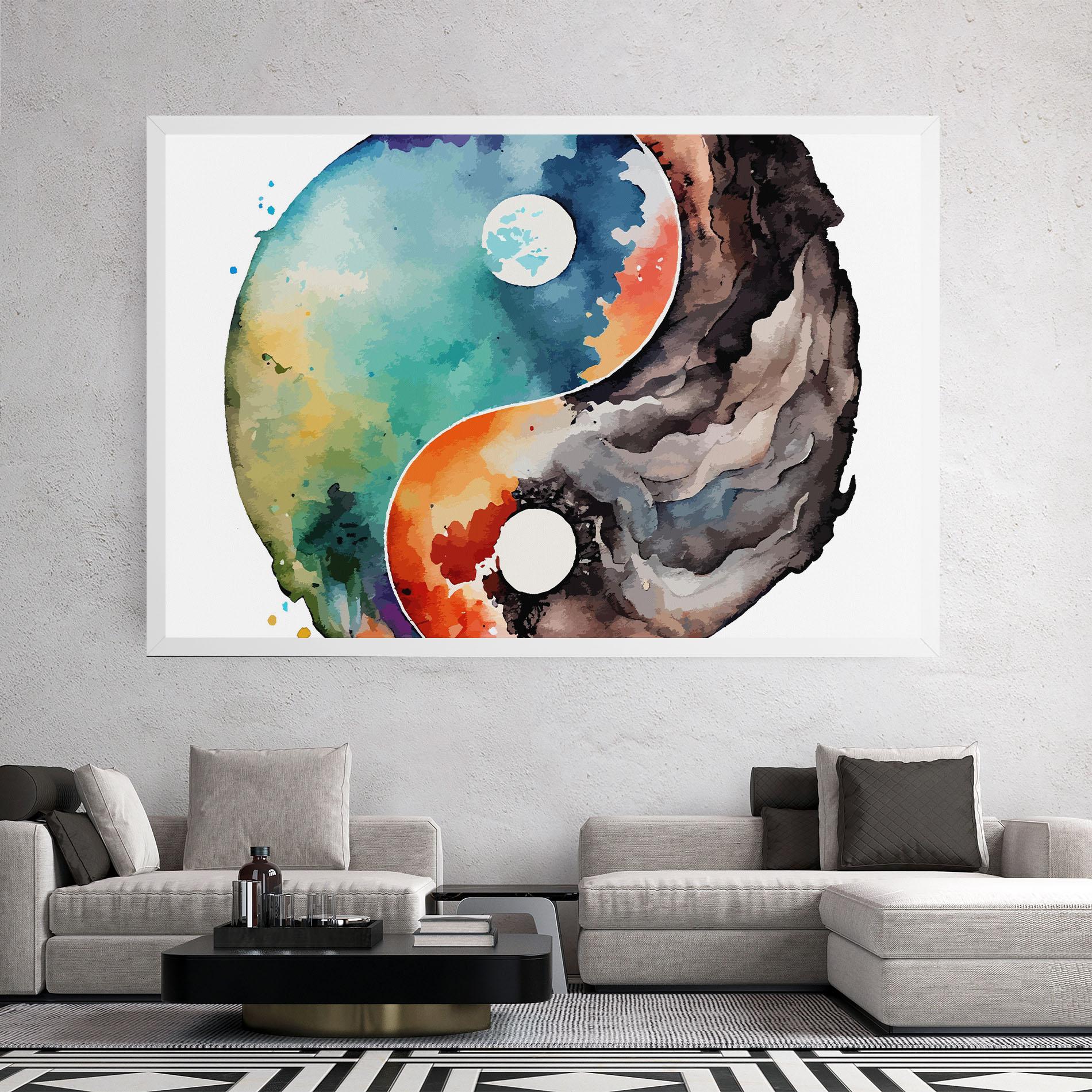 Leinwandbild Earth Yinyang Art mockup 2