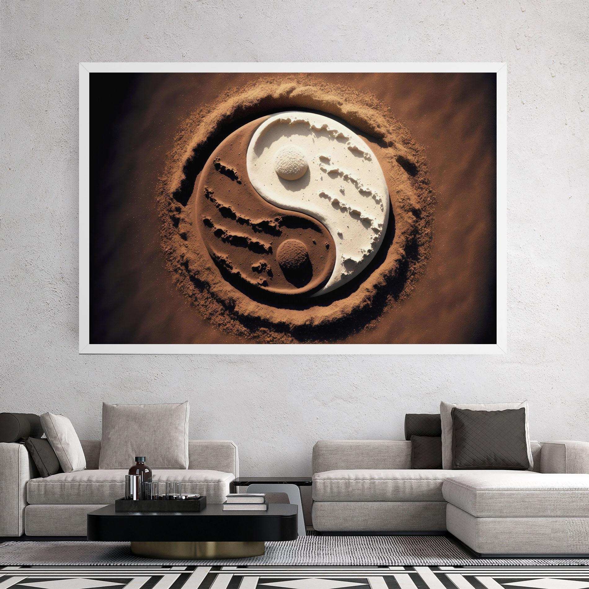 Leinwandbild Earth Yinyang mockup 2