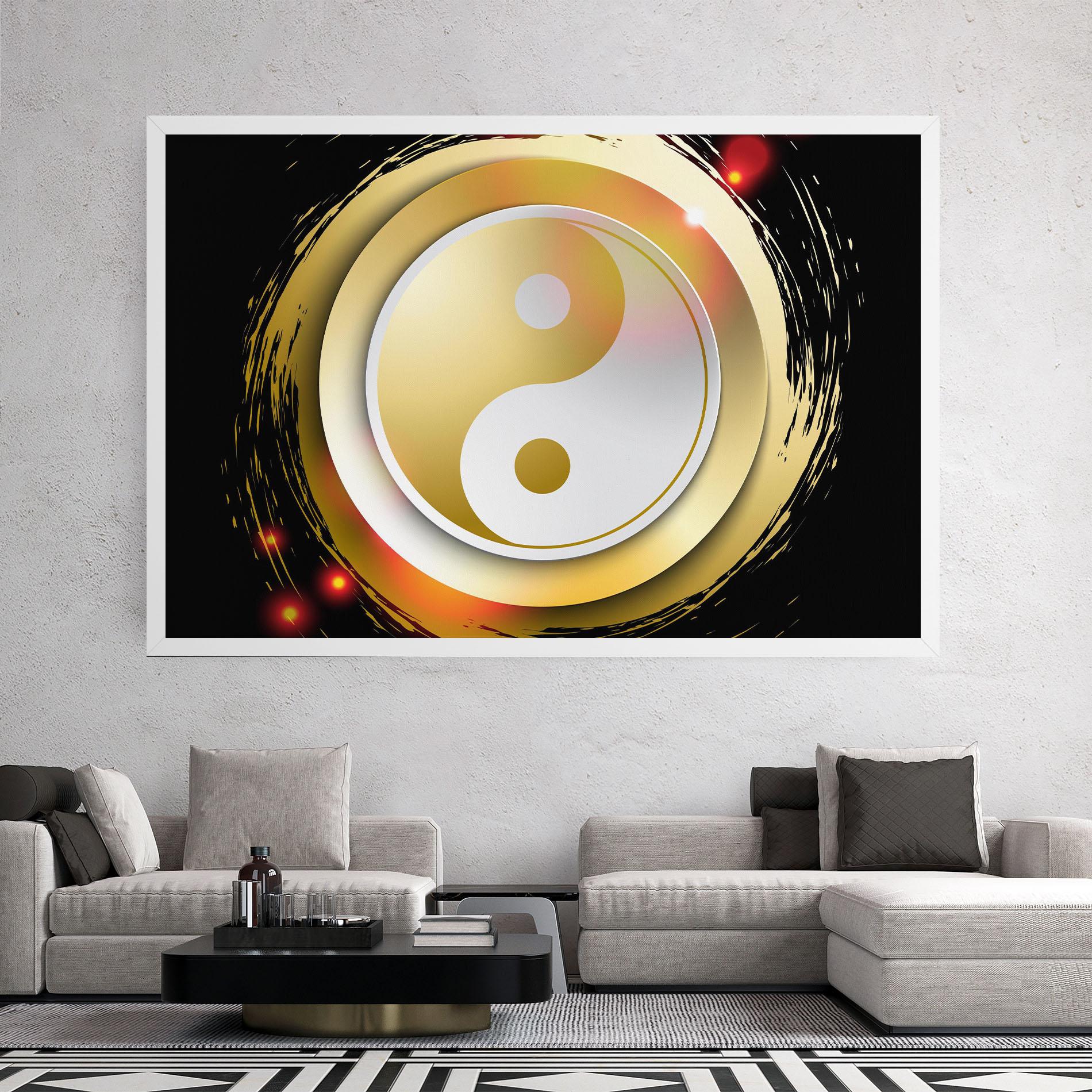Leinwandbild Gold Light Yinyang mockup 2