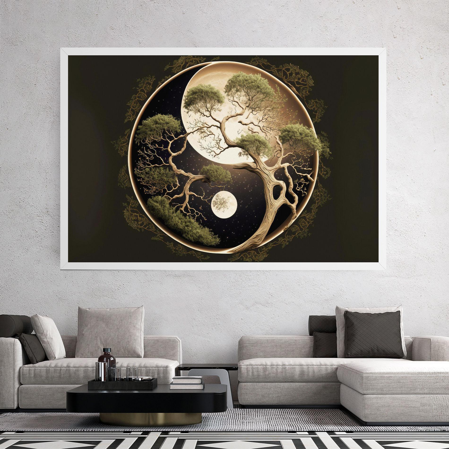 Leinwandbild Green Tree Yinyang mockup 2