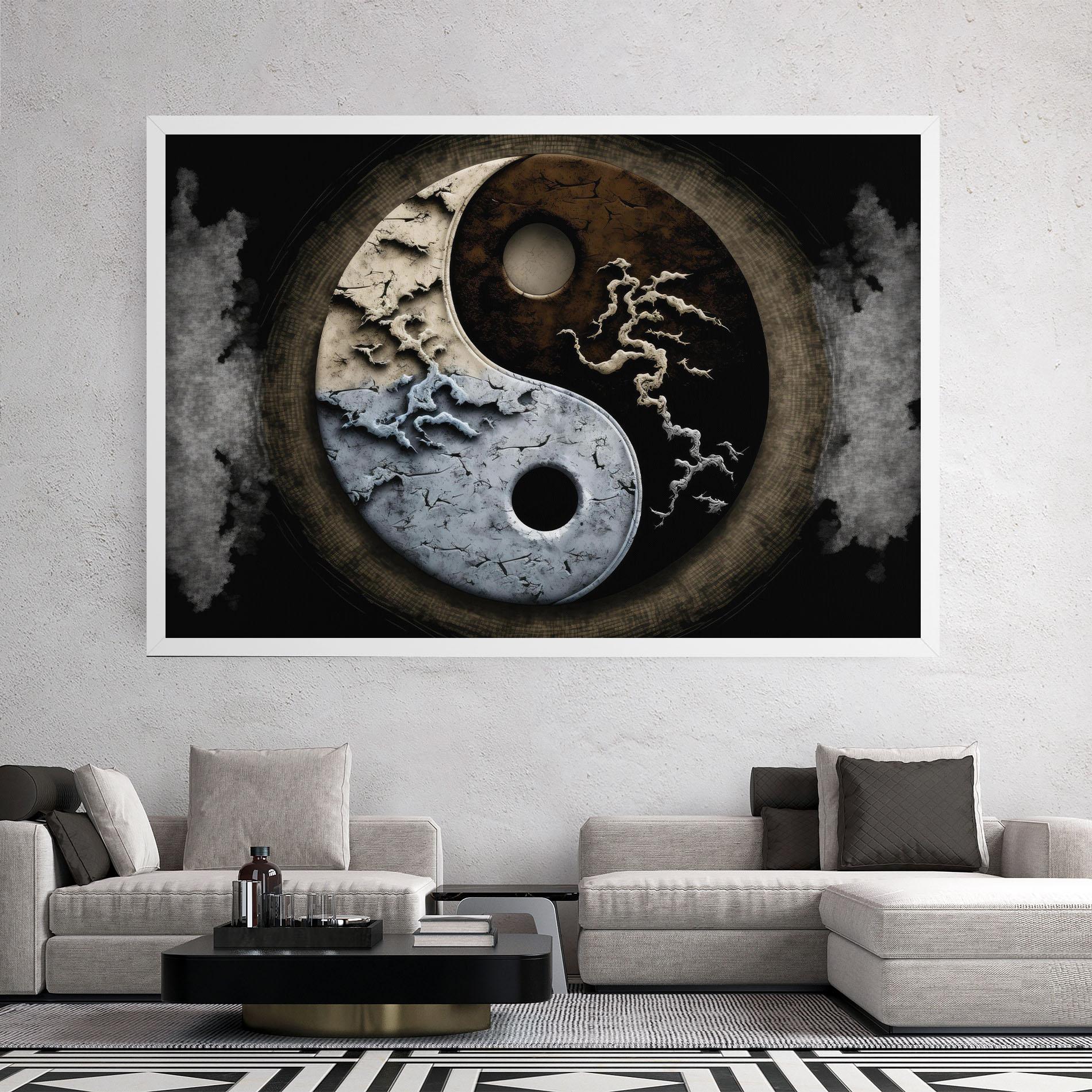Leinwandbild Vintage Yinyang mockup 2