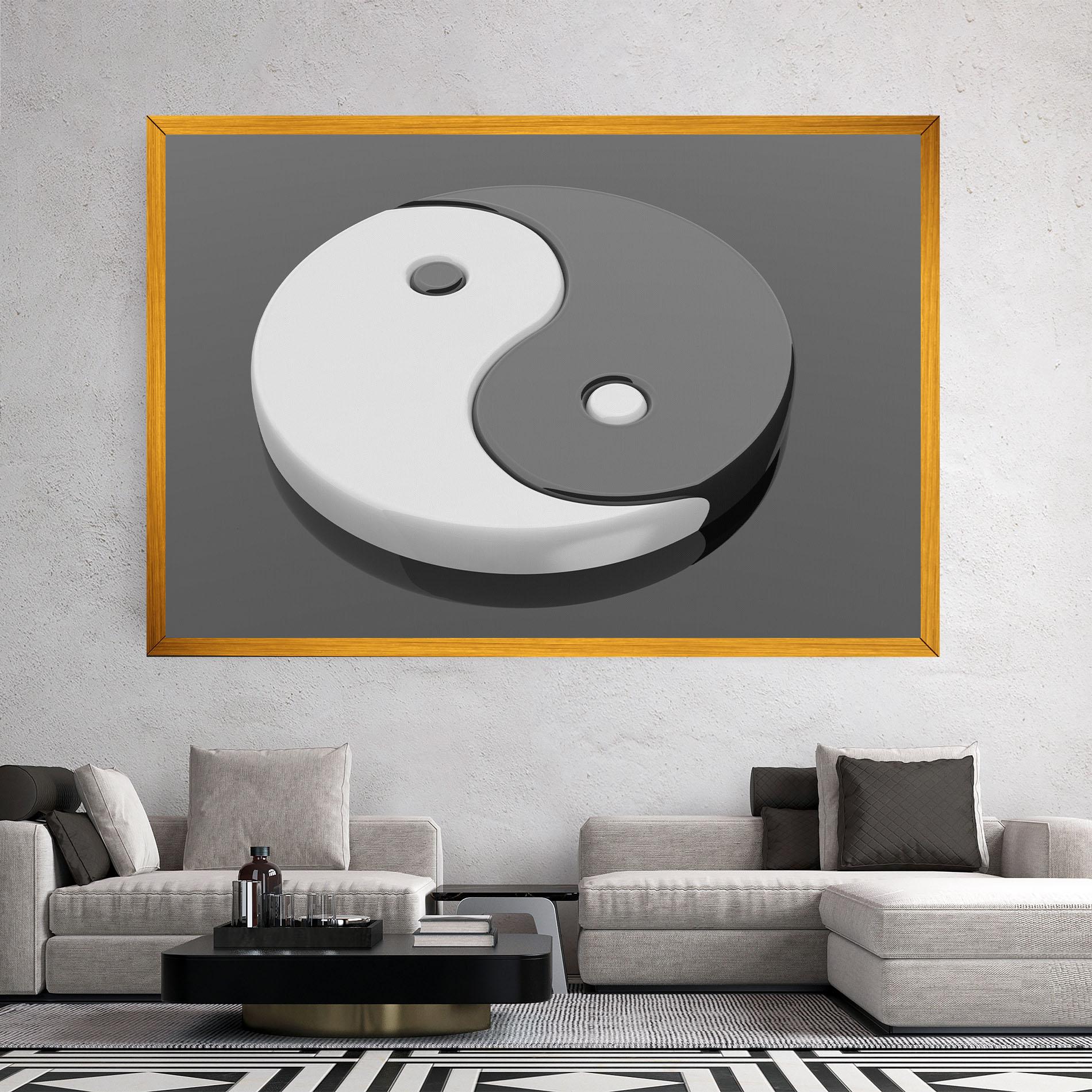 Leinwandbild 3d Yinyang mockup 2