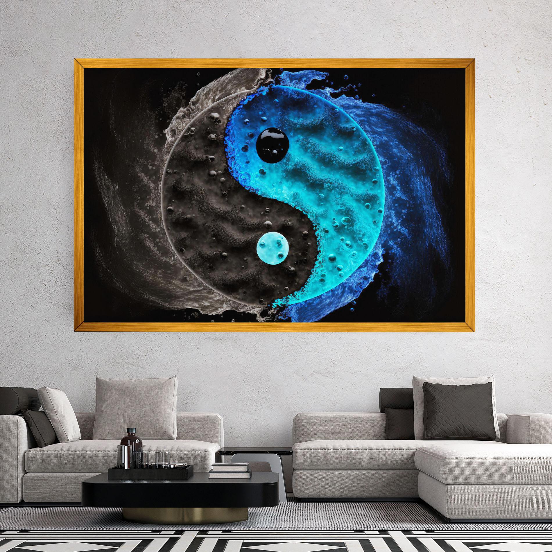 Leinwandbild Blue Water Yinyang mockup 2