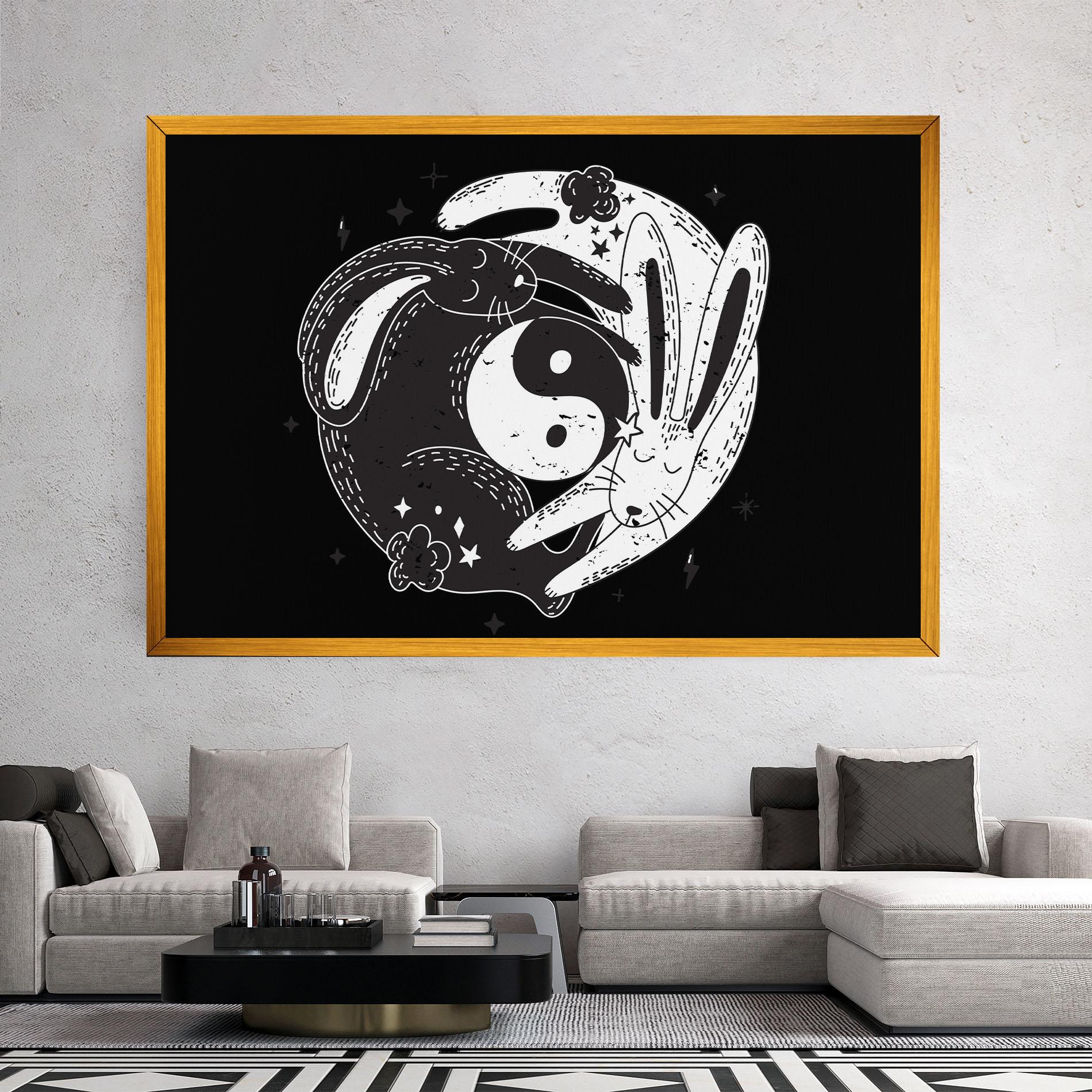 Leinwandbild Bunny Yinyang mockup 2