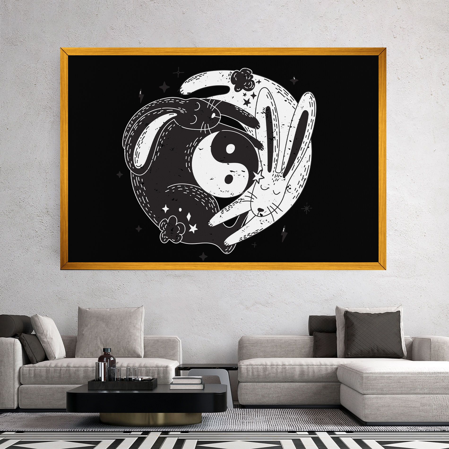 Bunny Yinyang mockup 2
