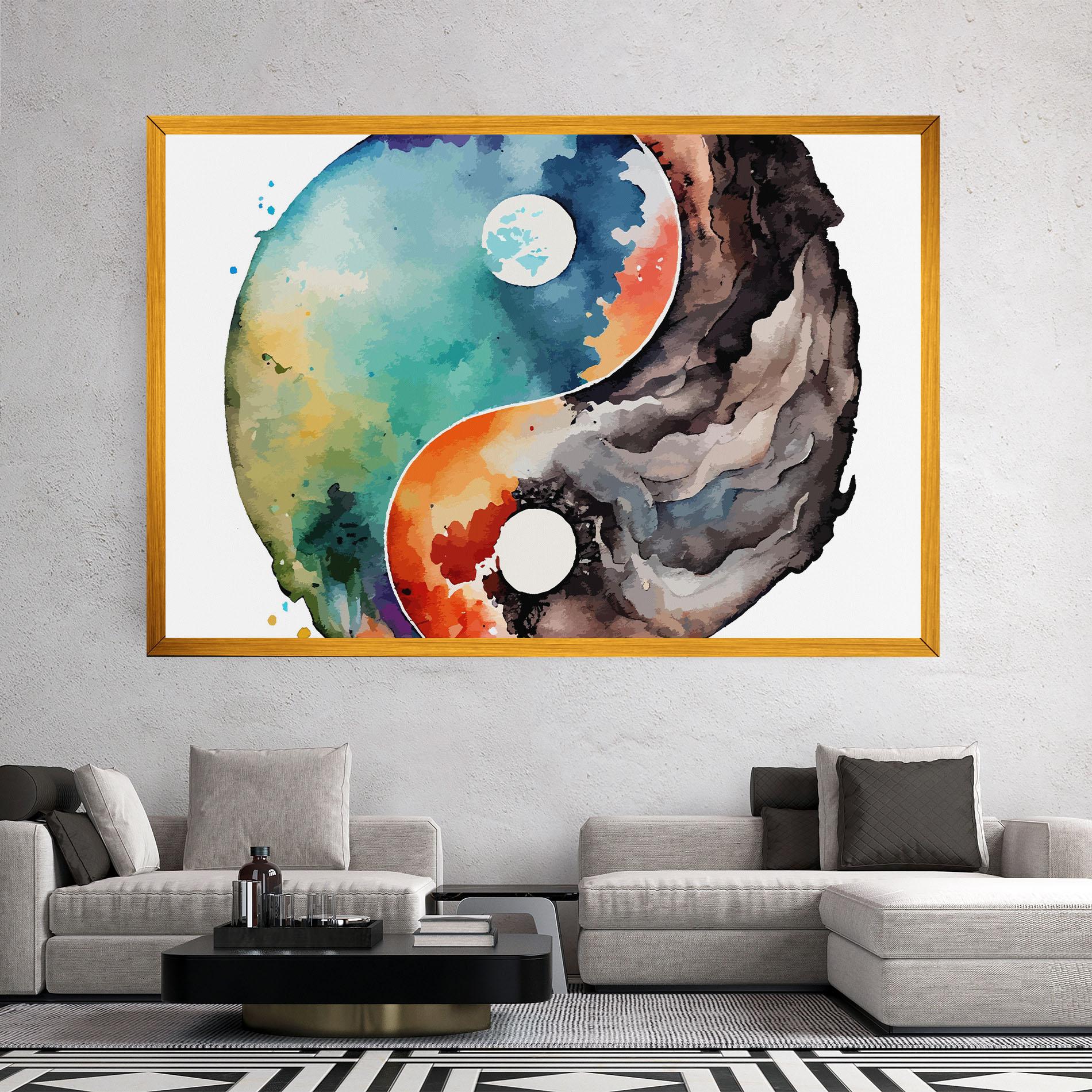 Leinwandbild Earth Yinyang Art mockup 2