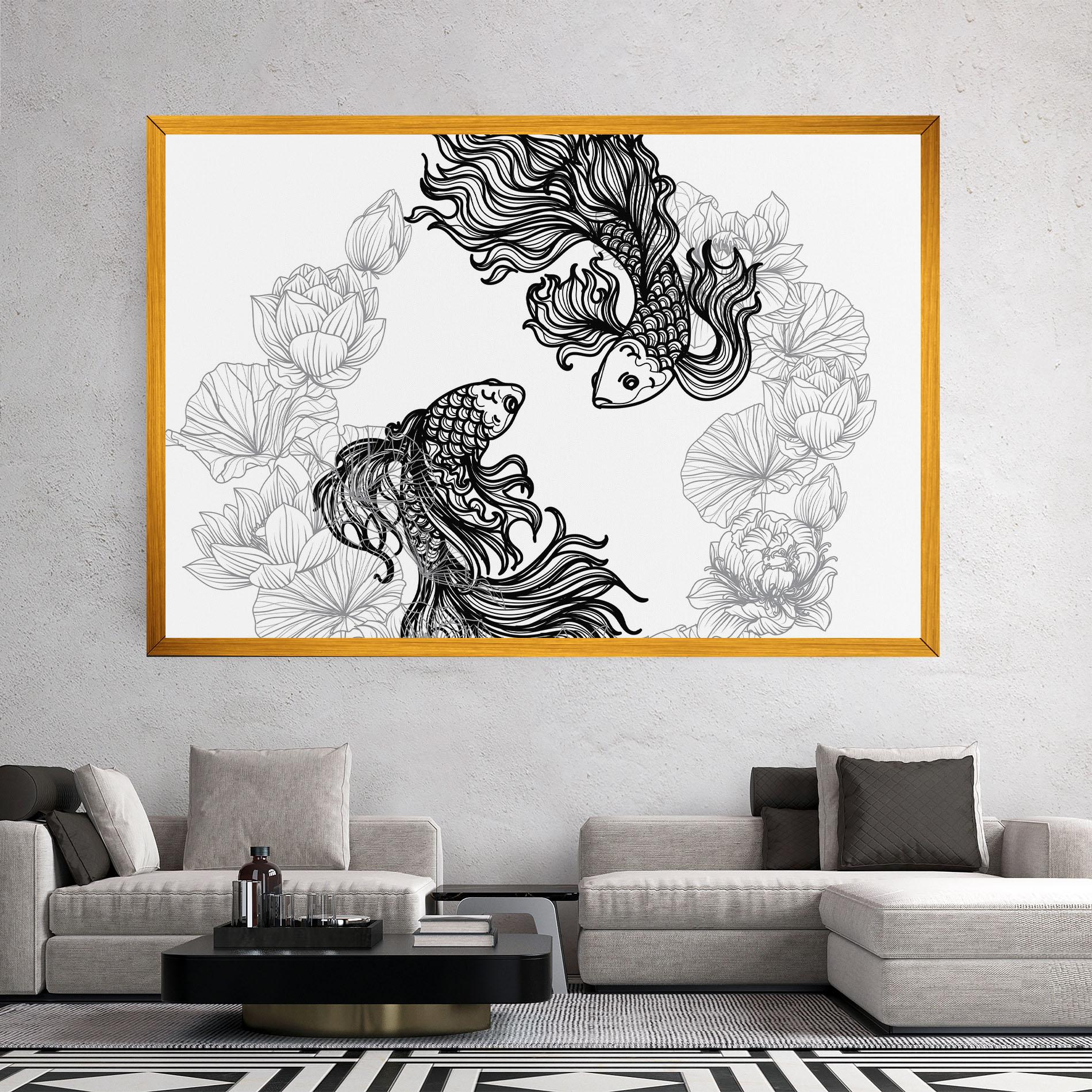 Leinwandbild Fish Yinyang mockup 2