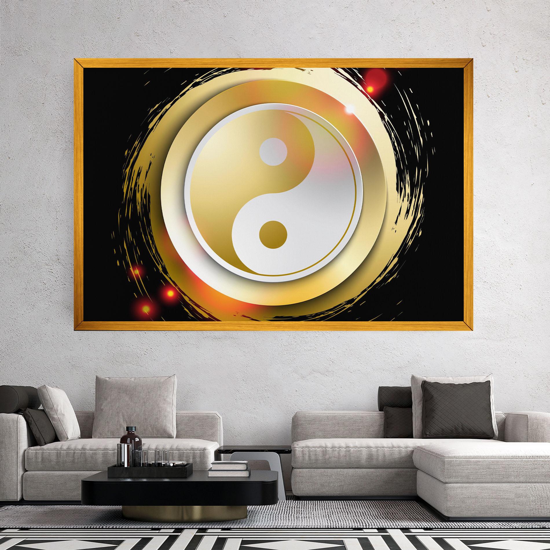 Leinwandbild Gold Light Yinyang mockup 2