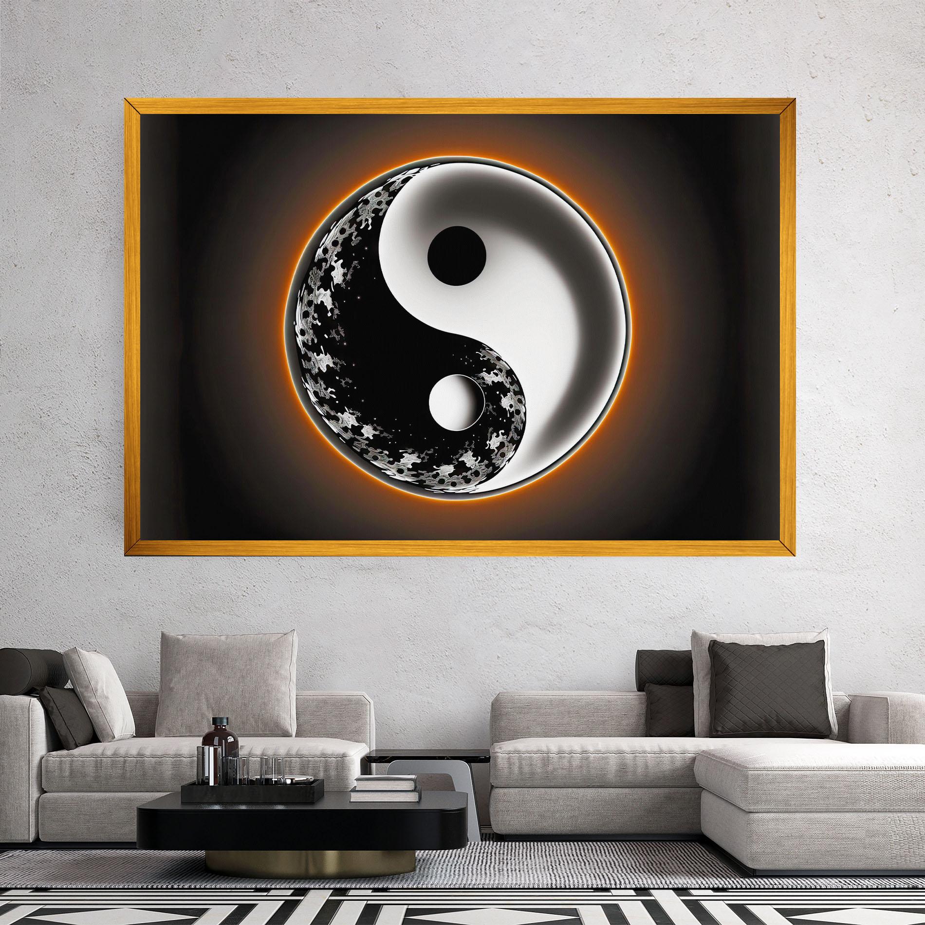 Leinwandbild Purple Light Yinyang mockup 2