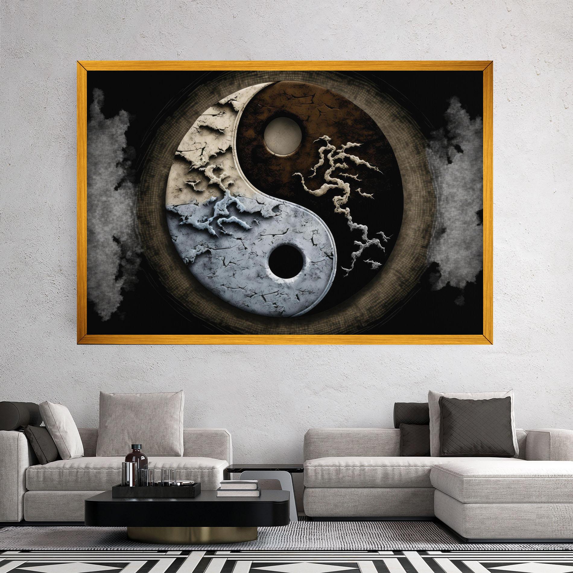 Leinwandbild Vintage Yinyang mockup 2
