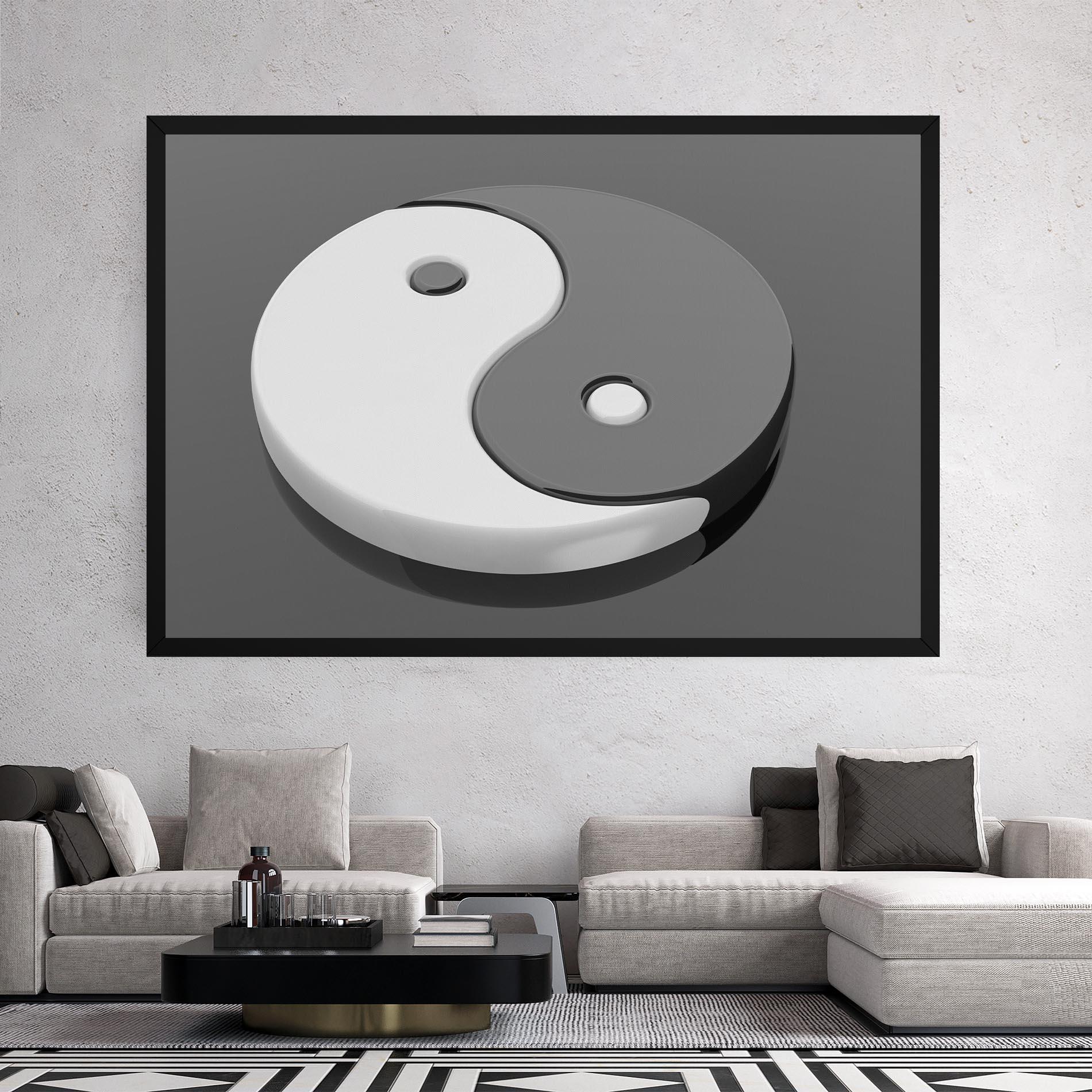 Leinwandbild 3d Yinyang mockup 2