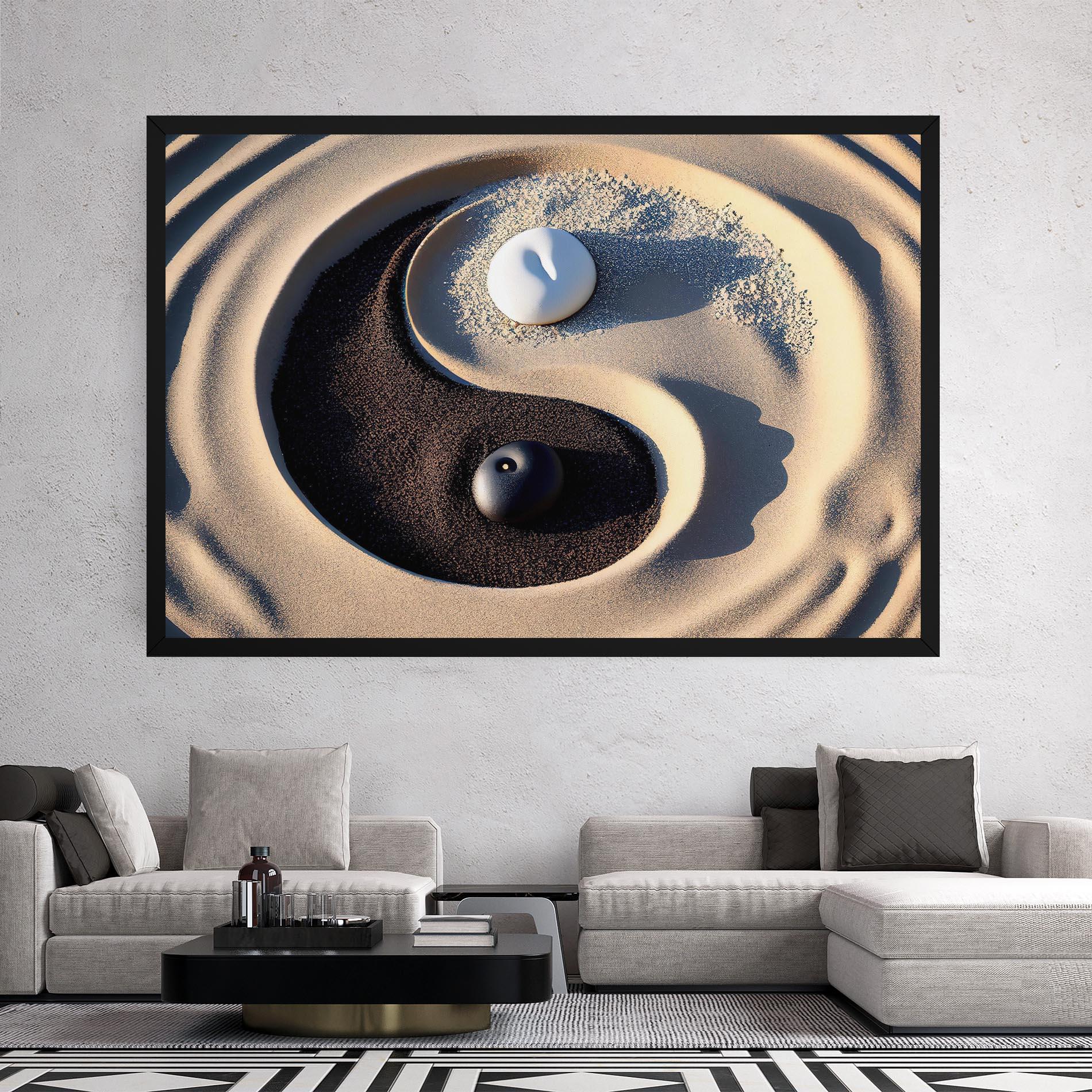 Leinwandbild Black Sand Yinyang mockup 2