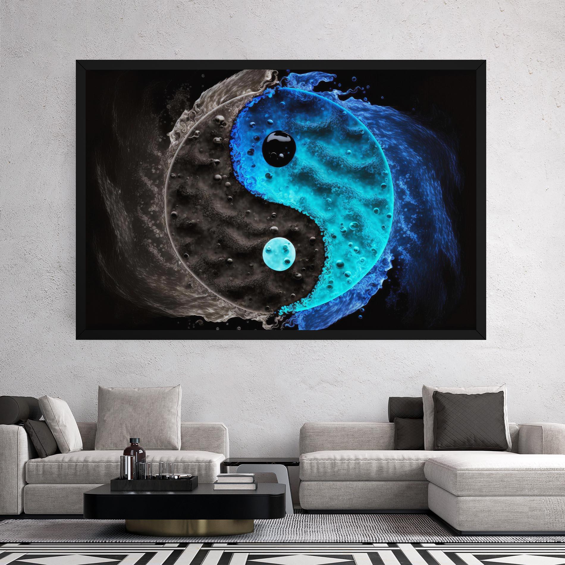 Leinwandbild Blue Water Yinyang mockup 2
