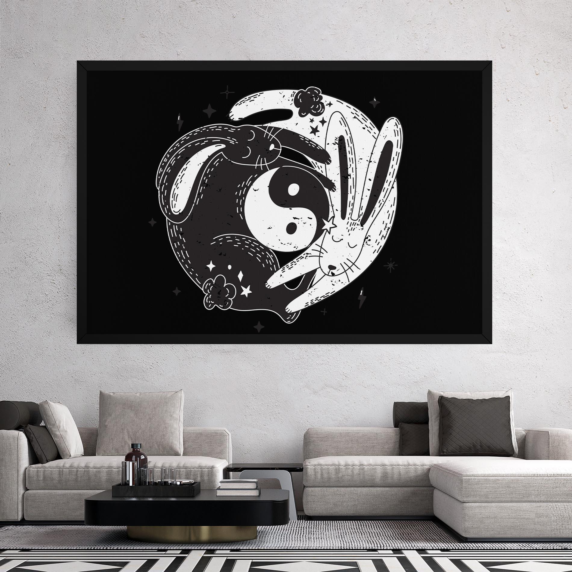 Leinwandbild Bunny Yinyang mockup 2