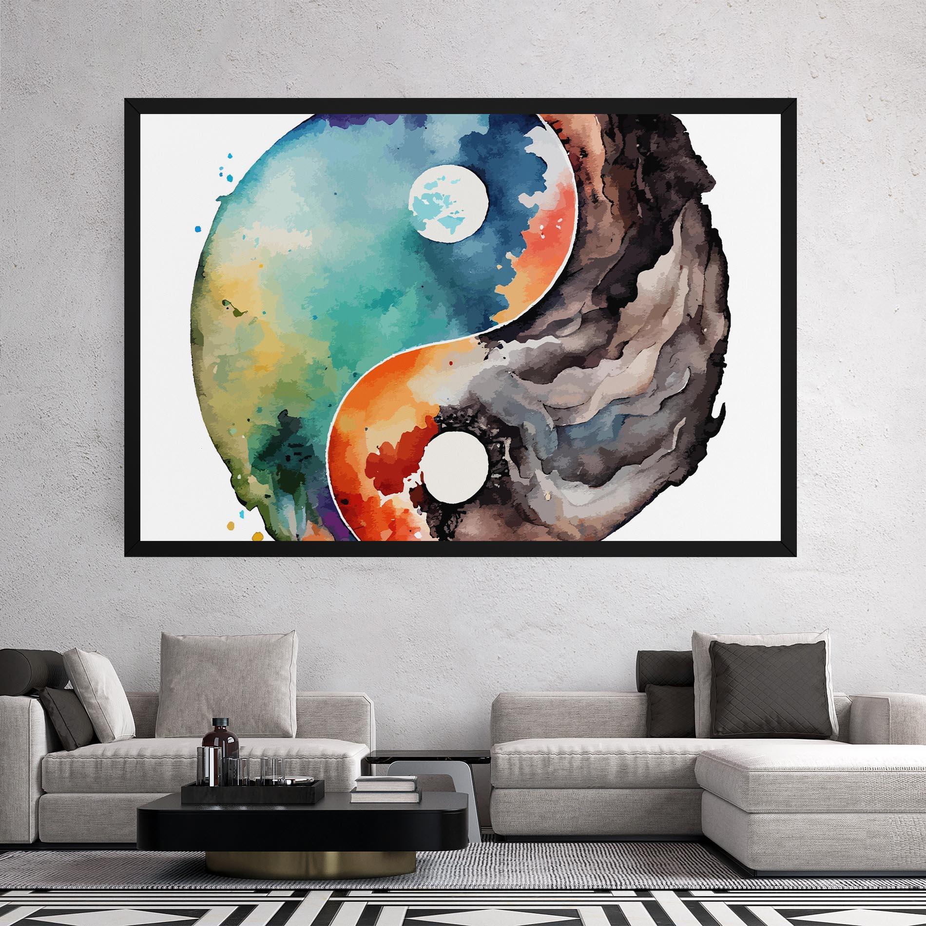 Leinwandbild Earth Yinyang Art mockup 2