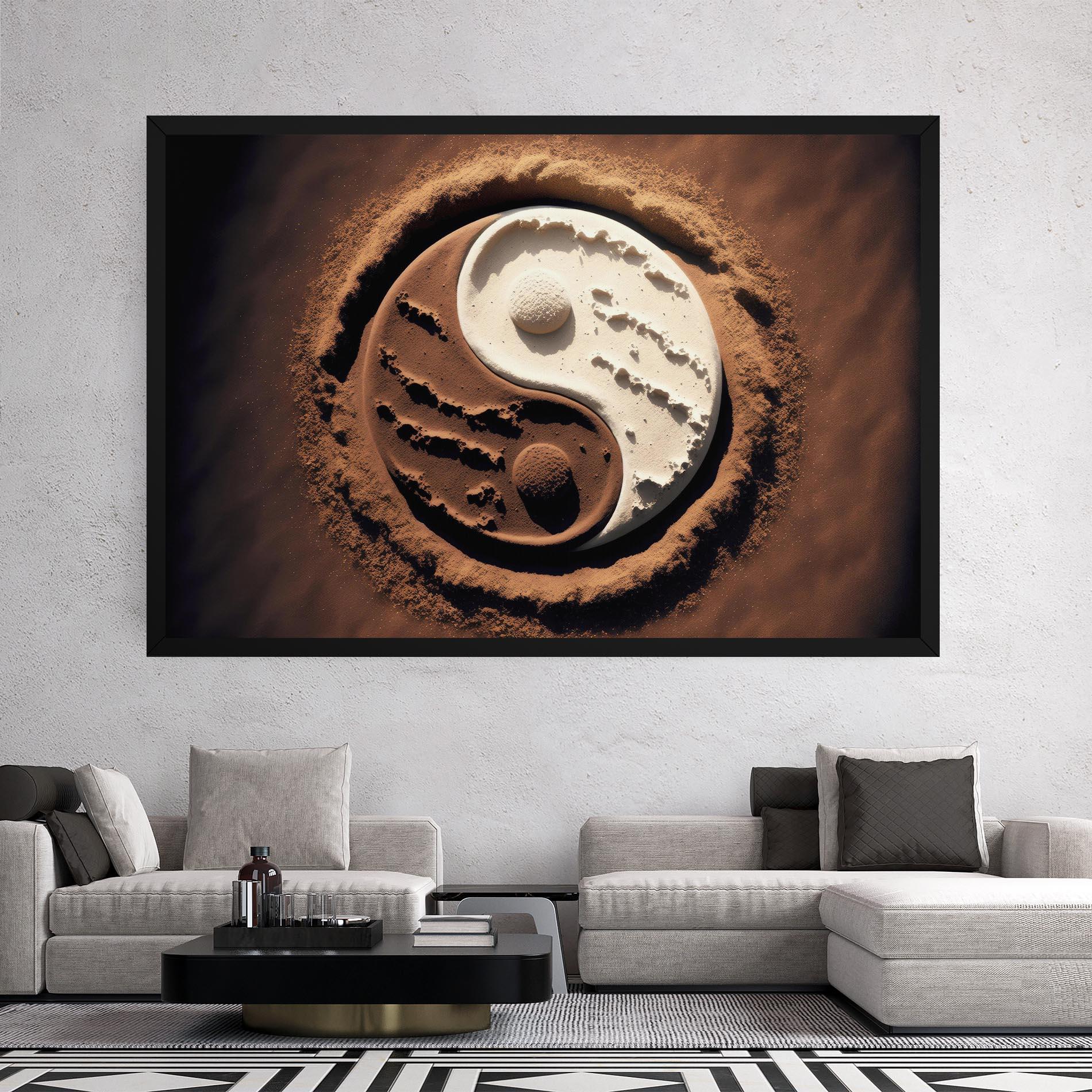 Leinwandbild Earth Yinyang mockup 2