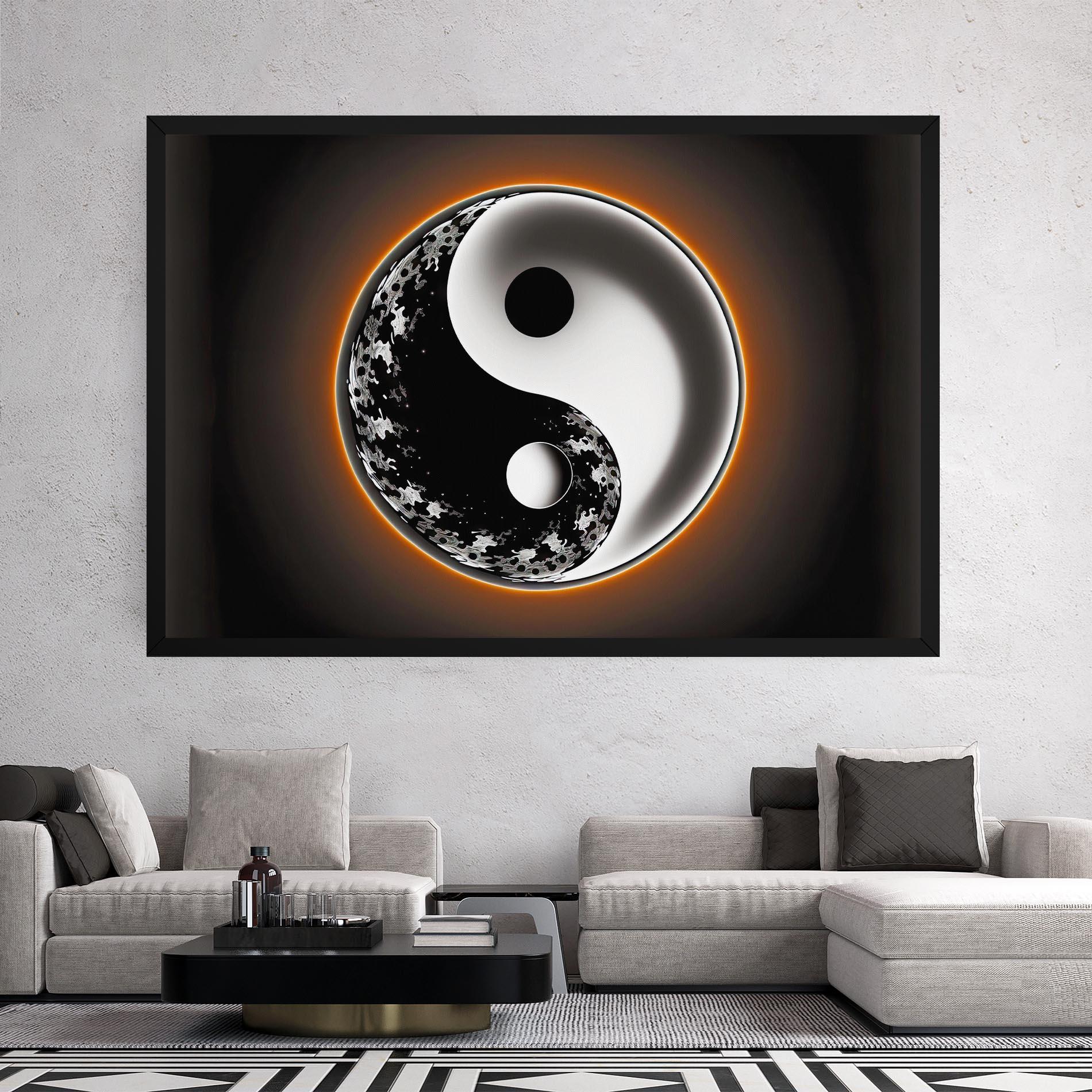 Leinwandbild Purple Light Yinyang mockup 2