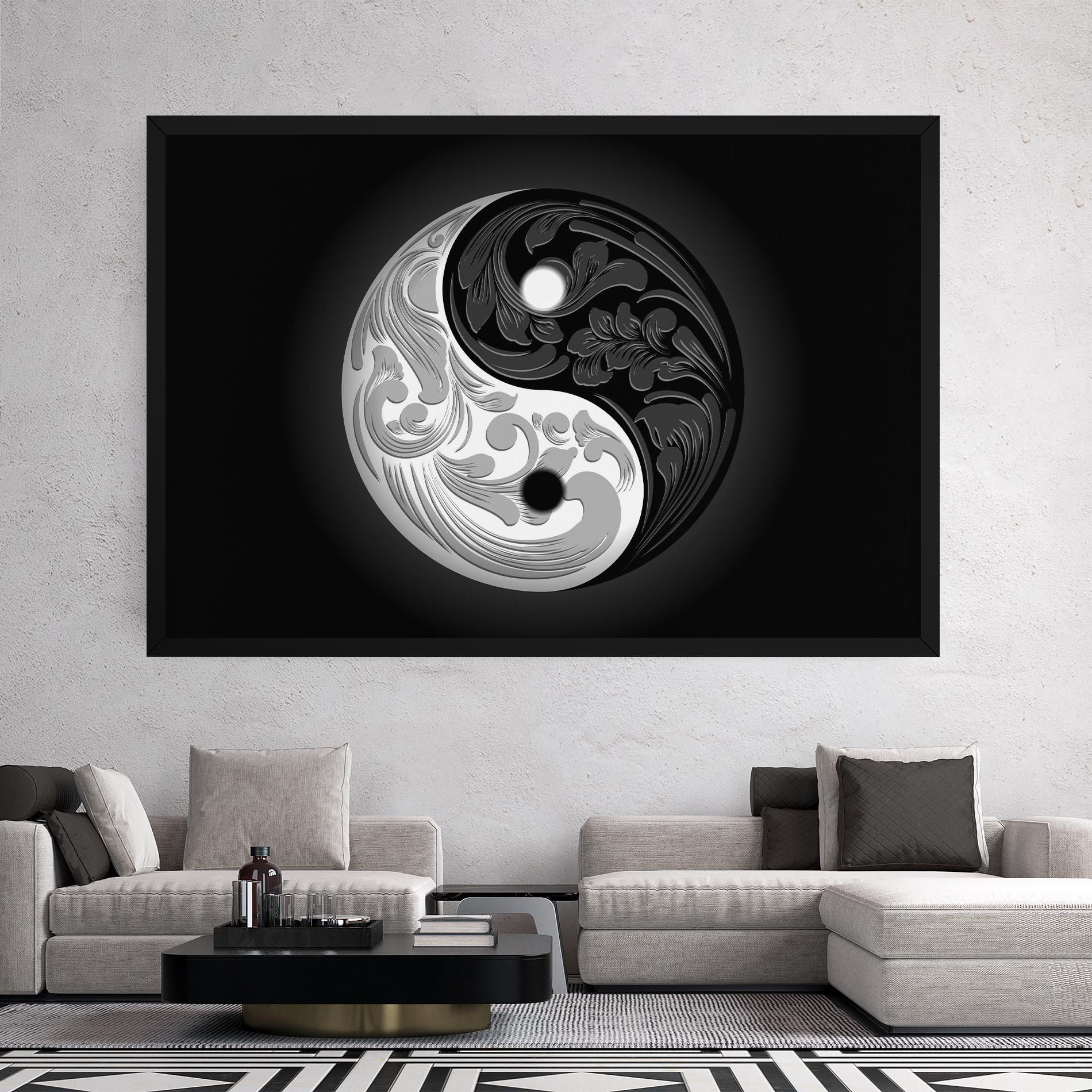Leinwandbild Yinyang Grey mockup 2