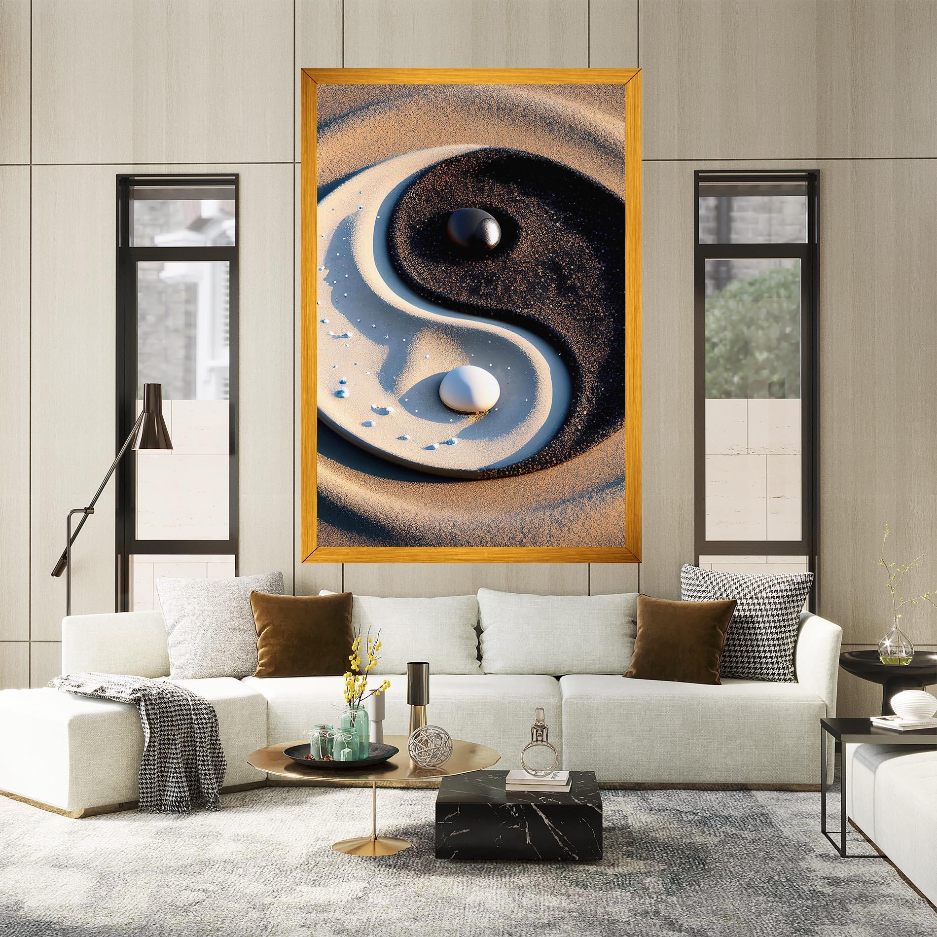 Leinwandbild Pretty Sand Yinyang mockup 2