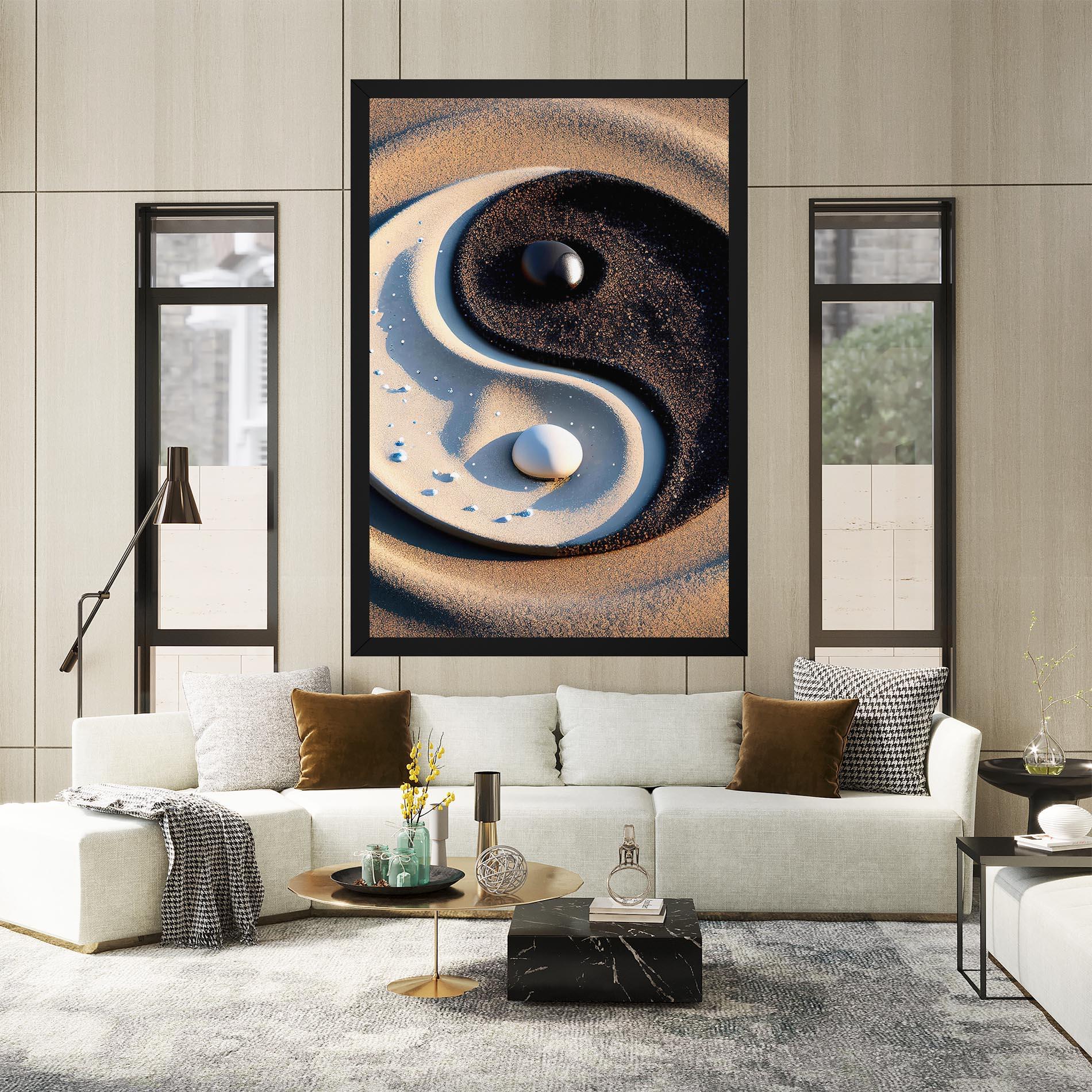 Leinwandbild Pretty Sand Yinyang mockup 2