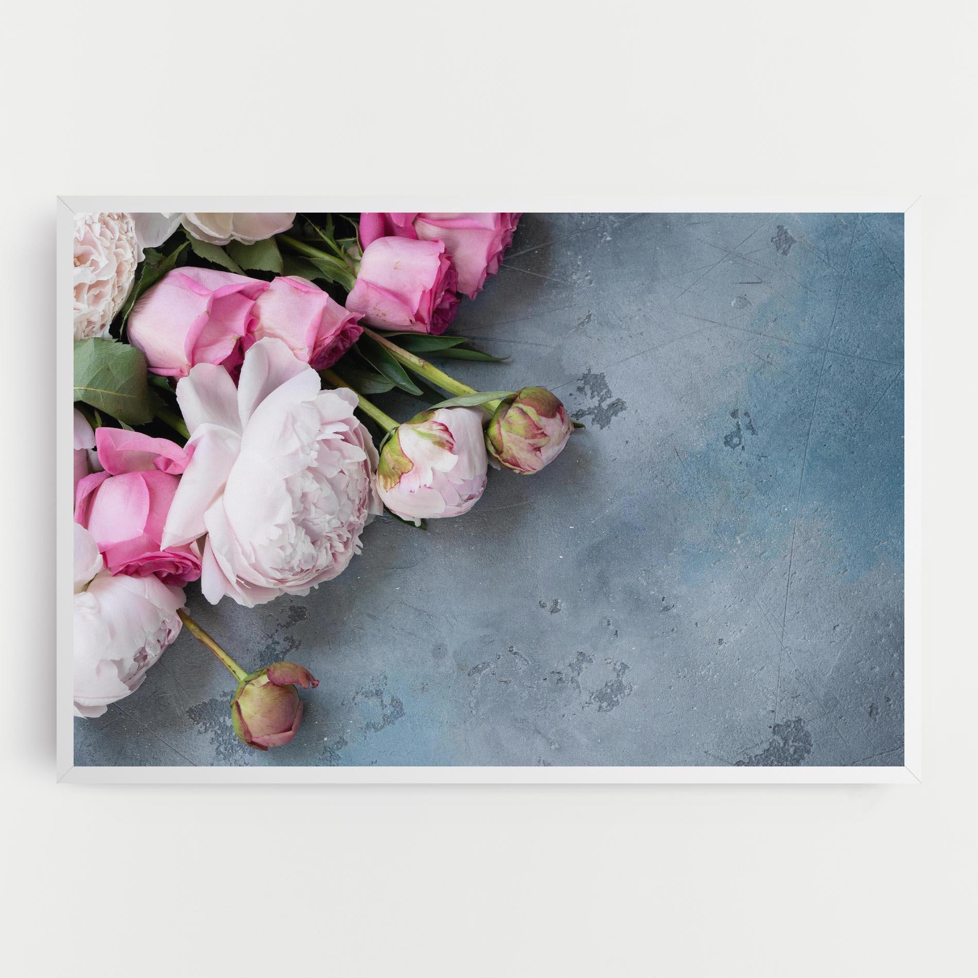 Leinwandbild Cute Pink Peonies mockup 0