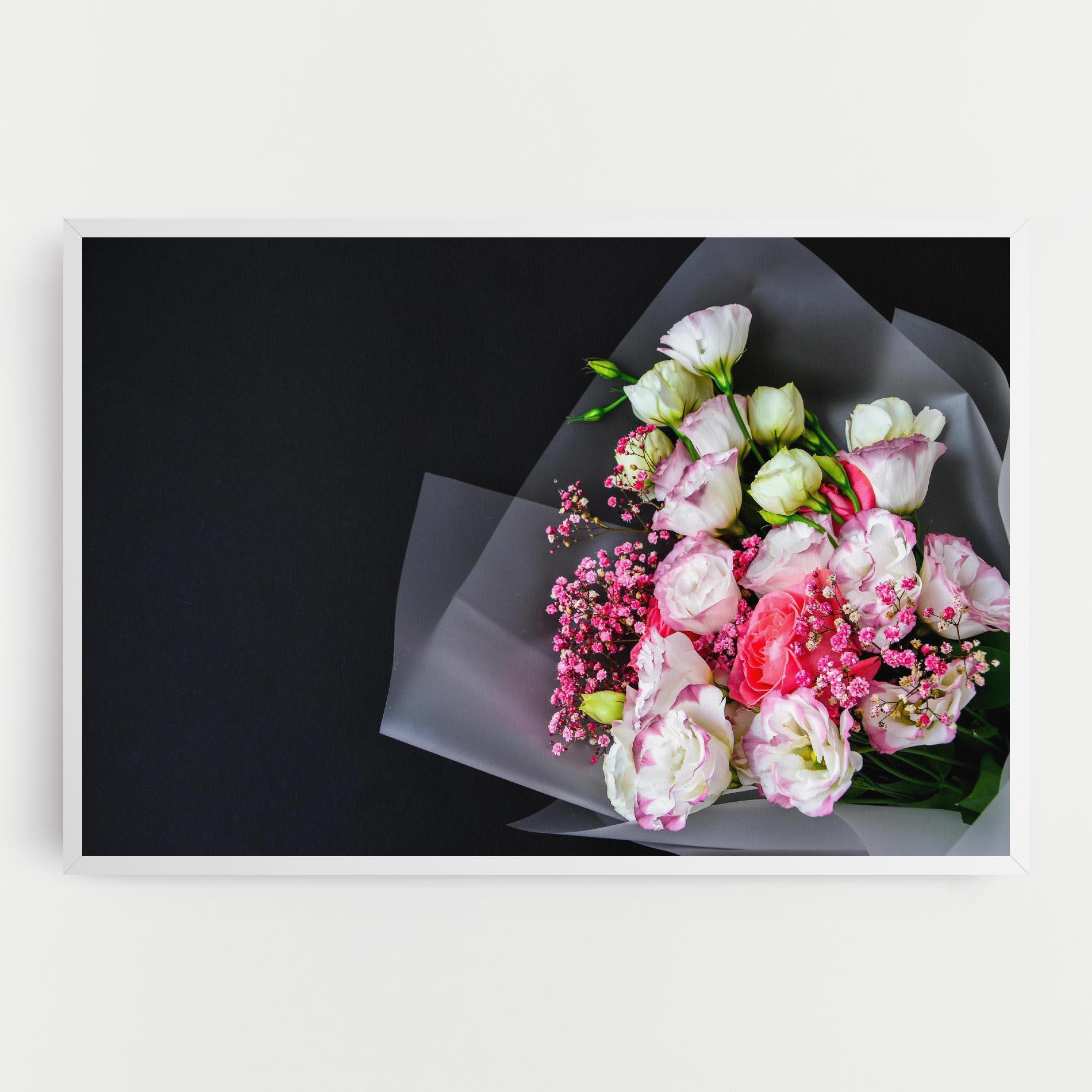 Leinwandbild Cute Roses Bouquet mockup 0