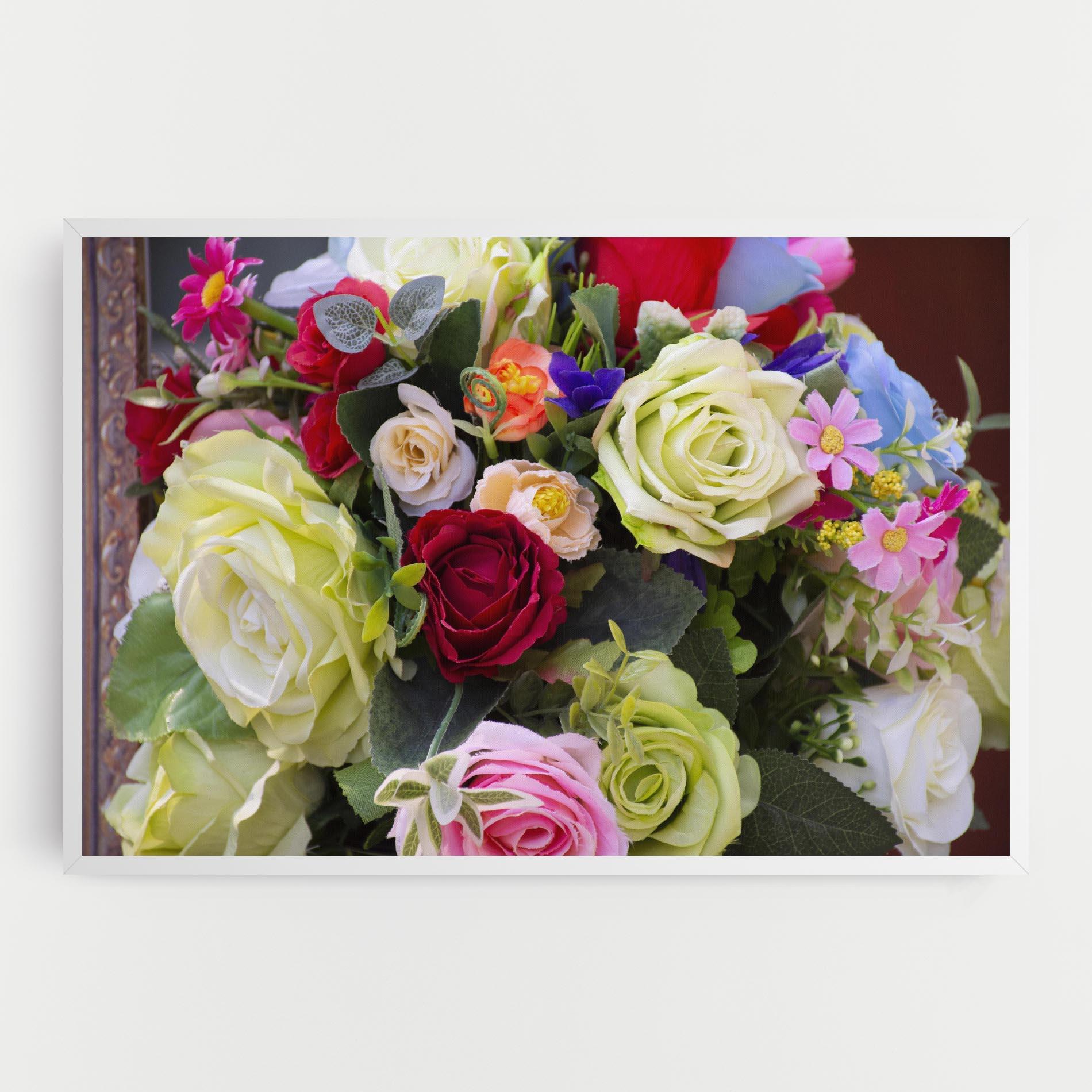 Leinwandbild Mixed Roses Bouquet mockup 0