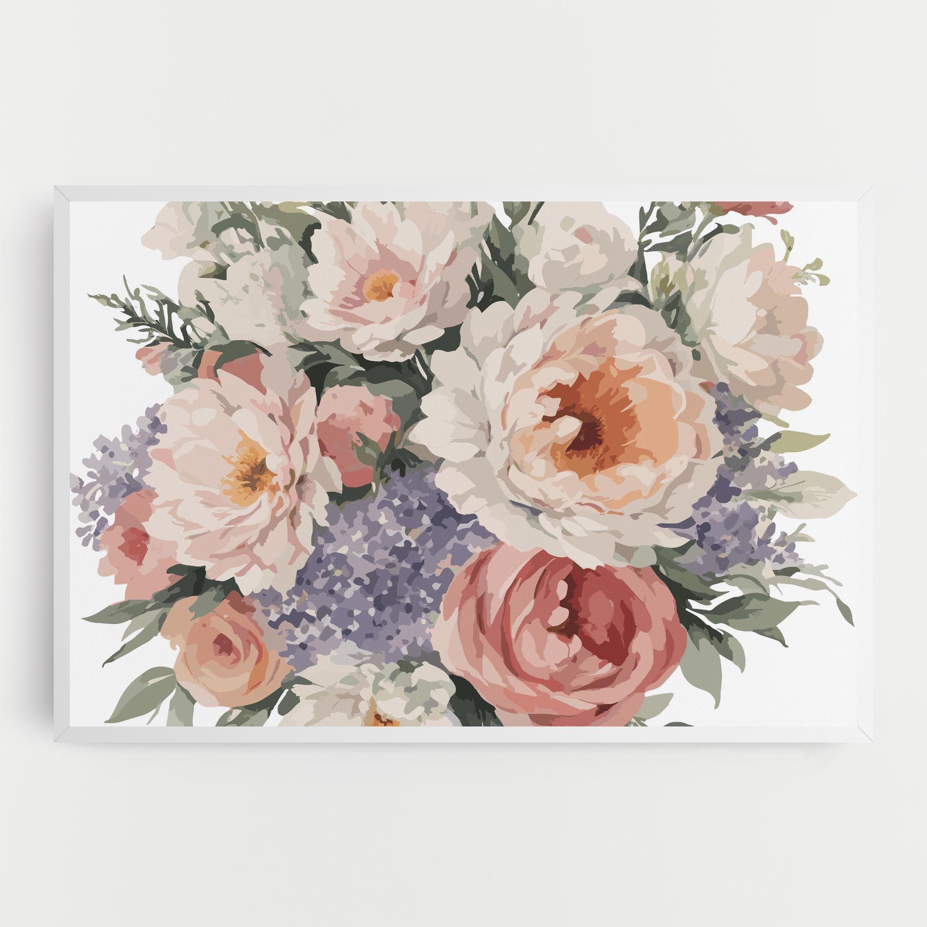 Leinwandbild Pretty Watercolor Bouquet mockup 0