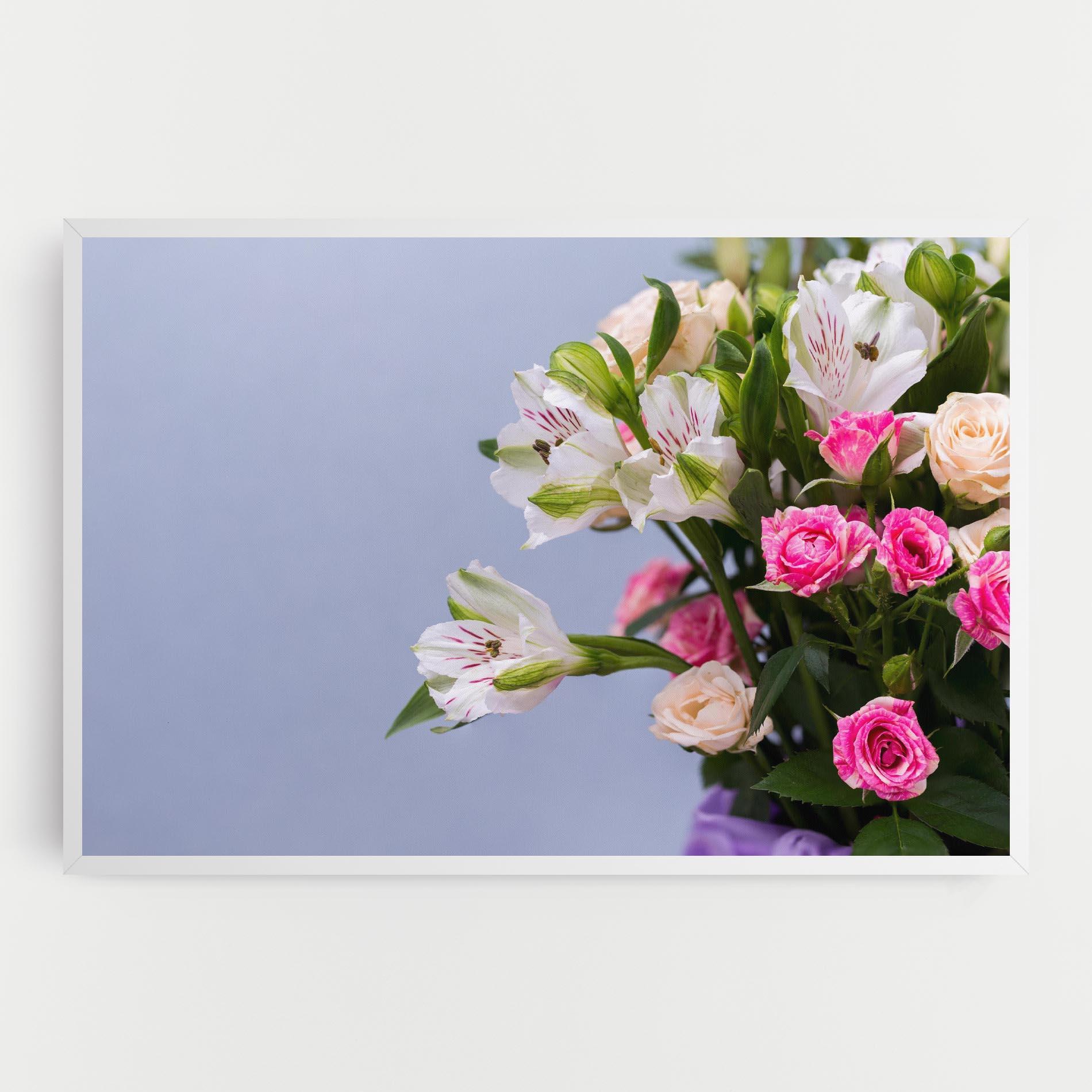 Leinwandbild White Pink Bouquet mockup 0