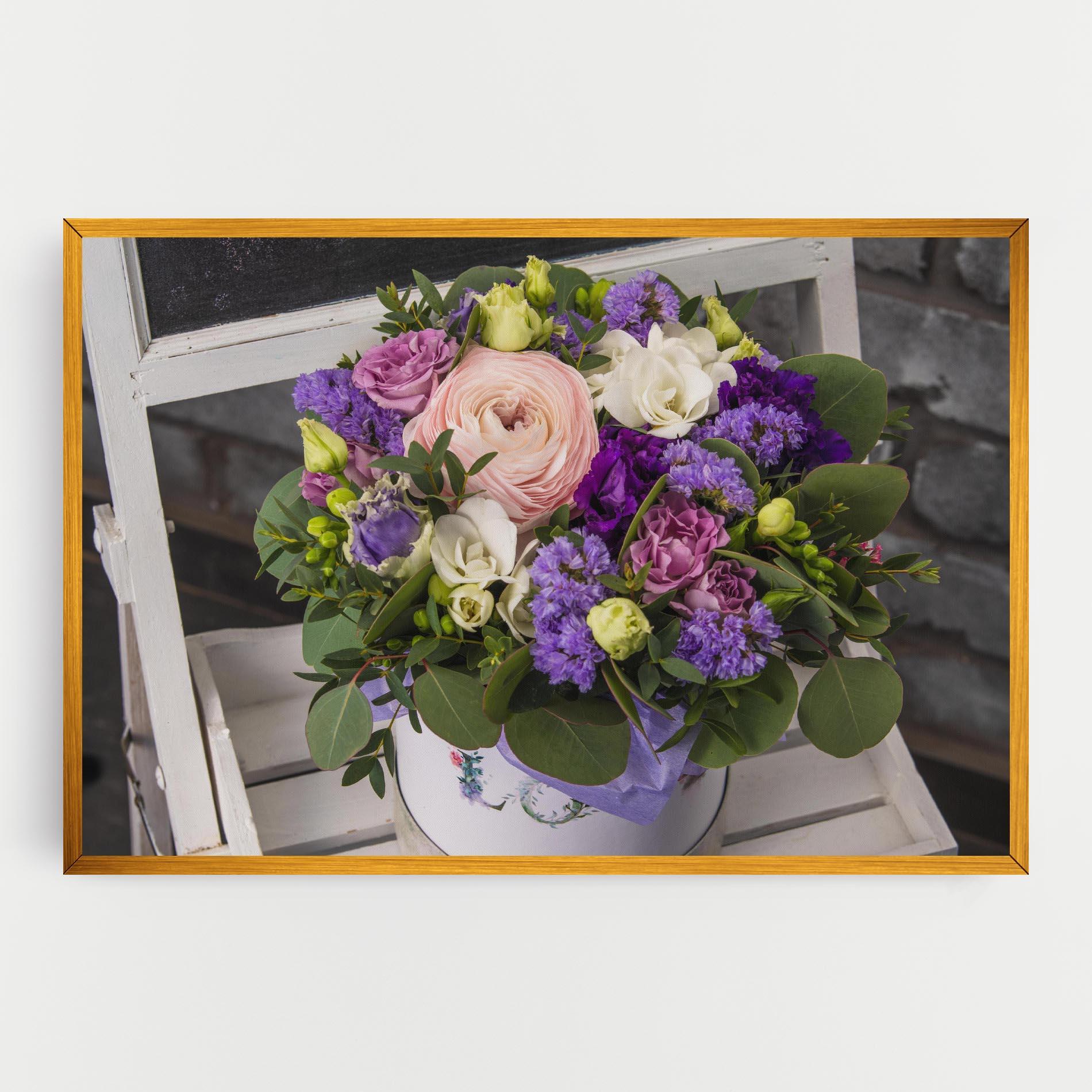 Leinwandbild Big Pink Rose Bouquet mockup 0