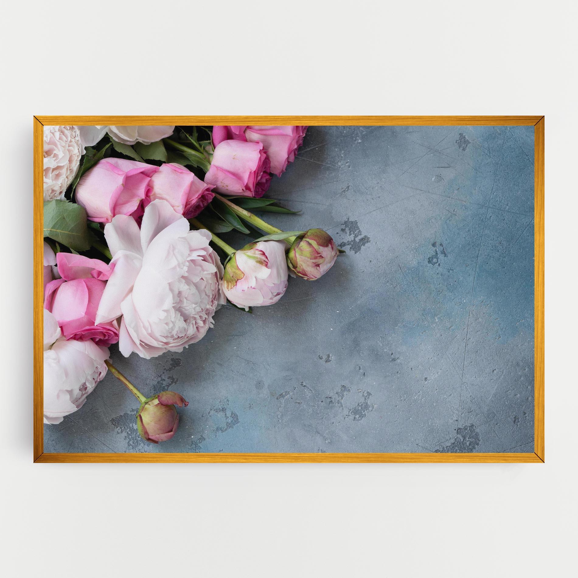 Leinwandbild Cute Pink Peonies mockup 0