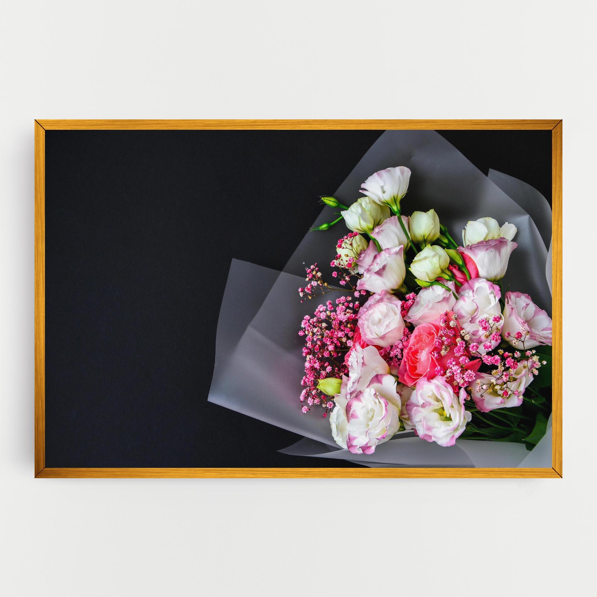 Leinwandbild Cute Roses Bouquet mockup 0