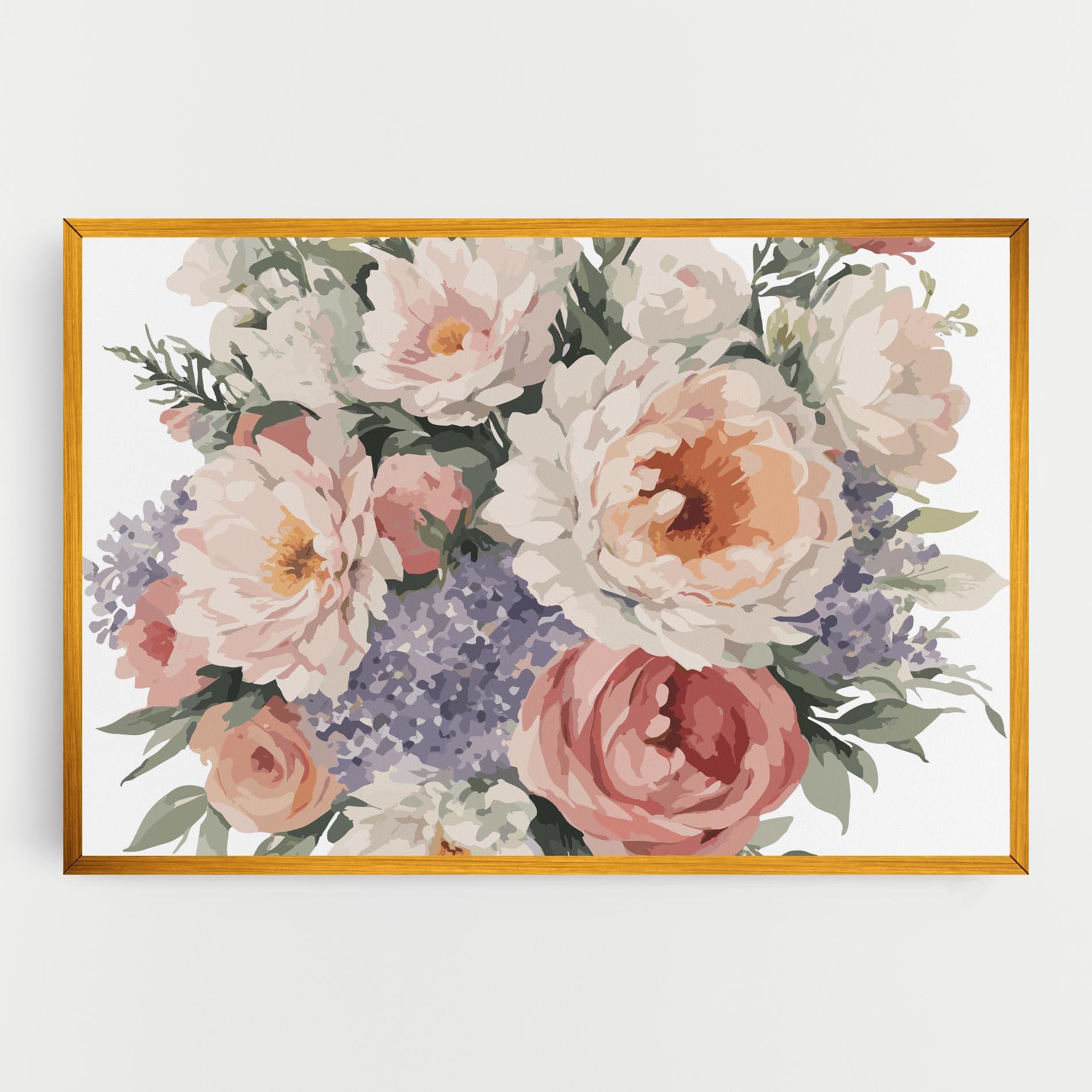 Leinwandbild Pretty Watercolor Bouquet mockup 0
