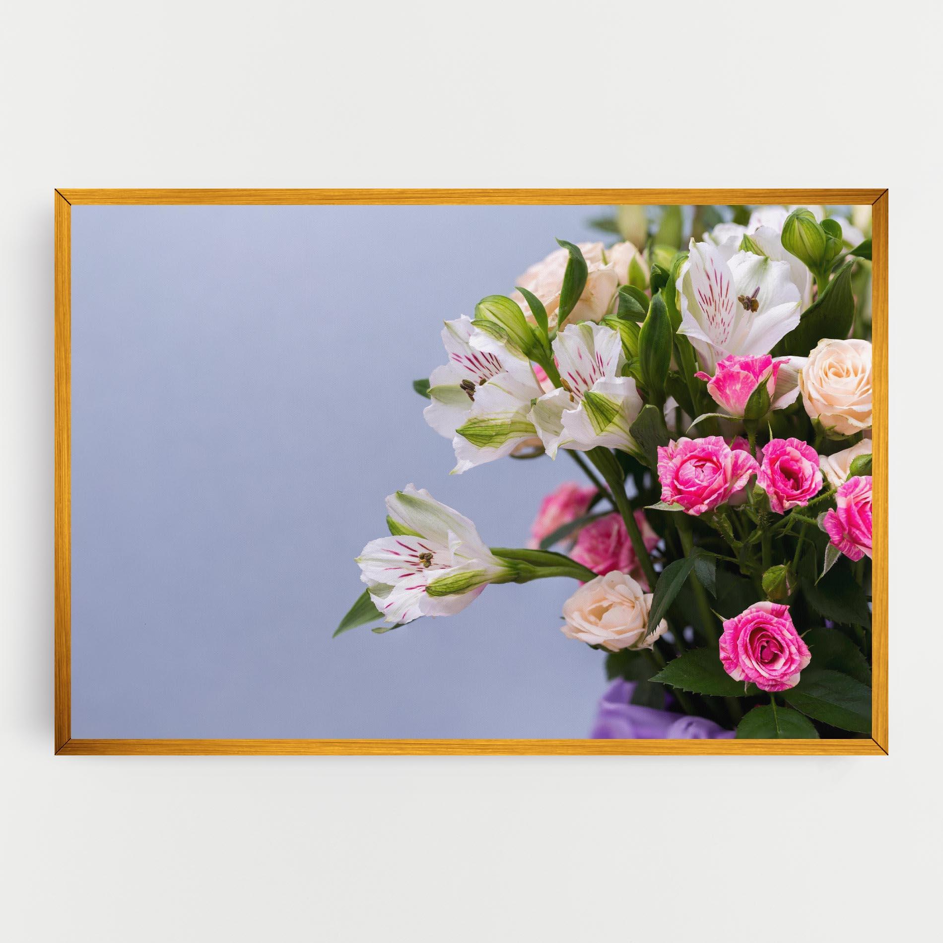 Leinwandbild White Pink Bouquet mockup 0