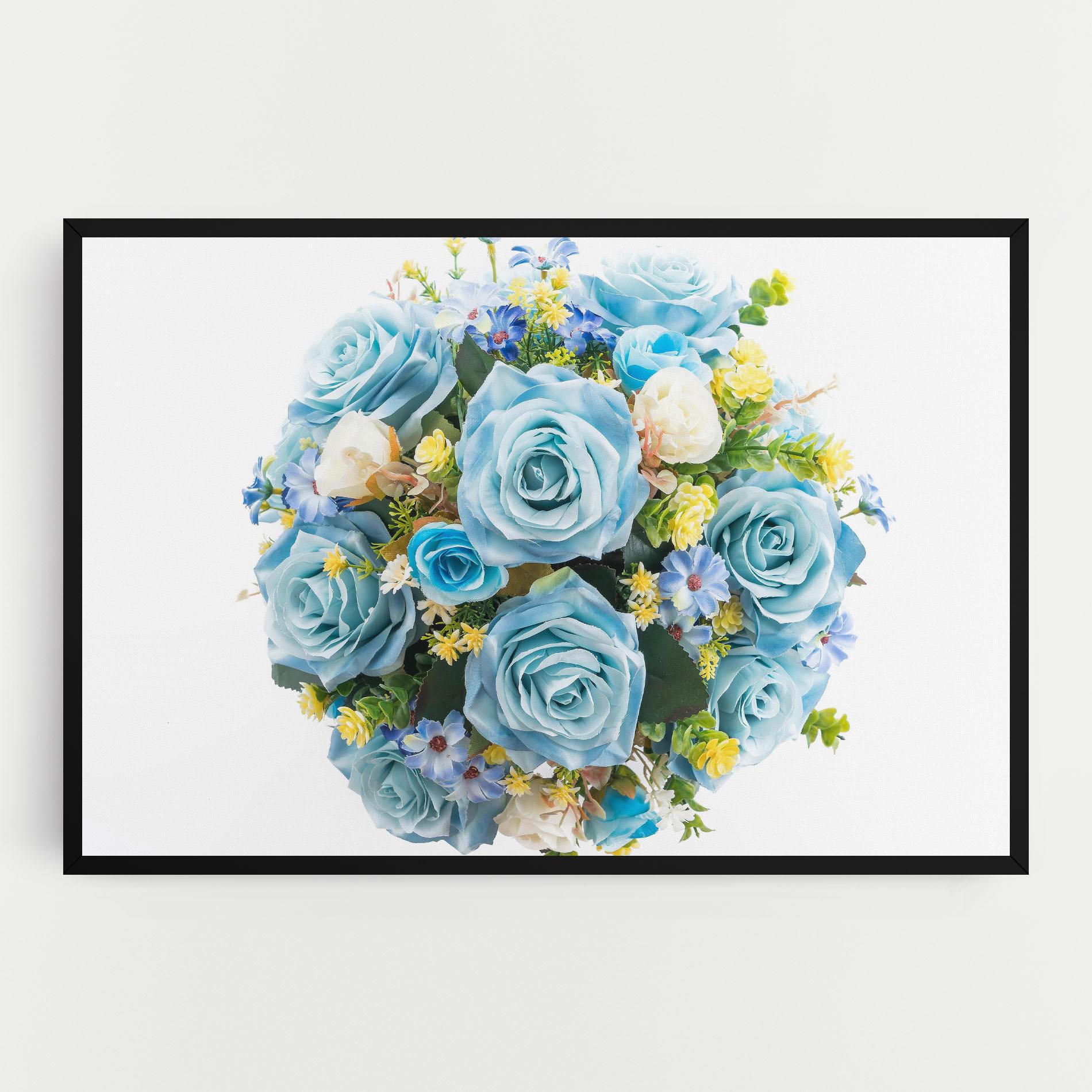 Leinwandbild Blue Roses Bouquet mockup 0