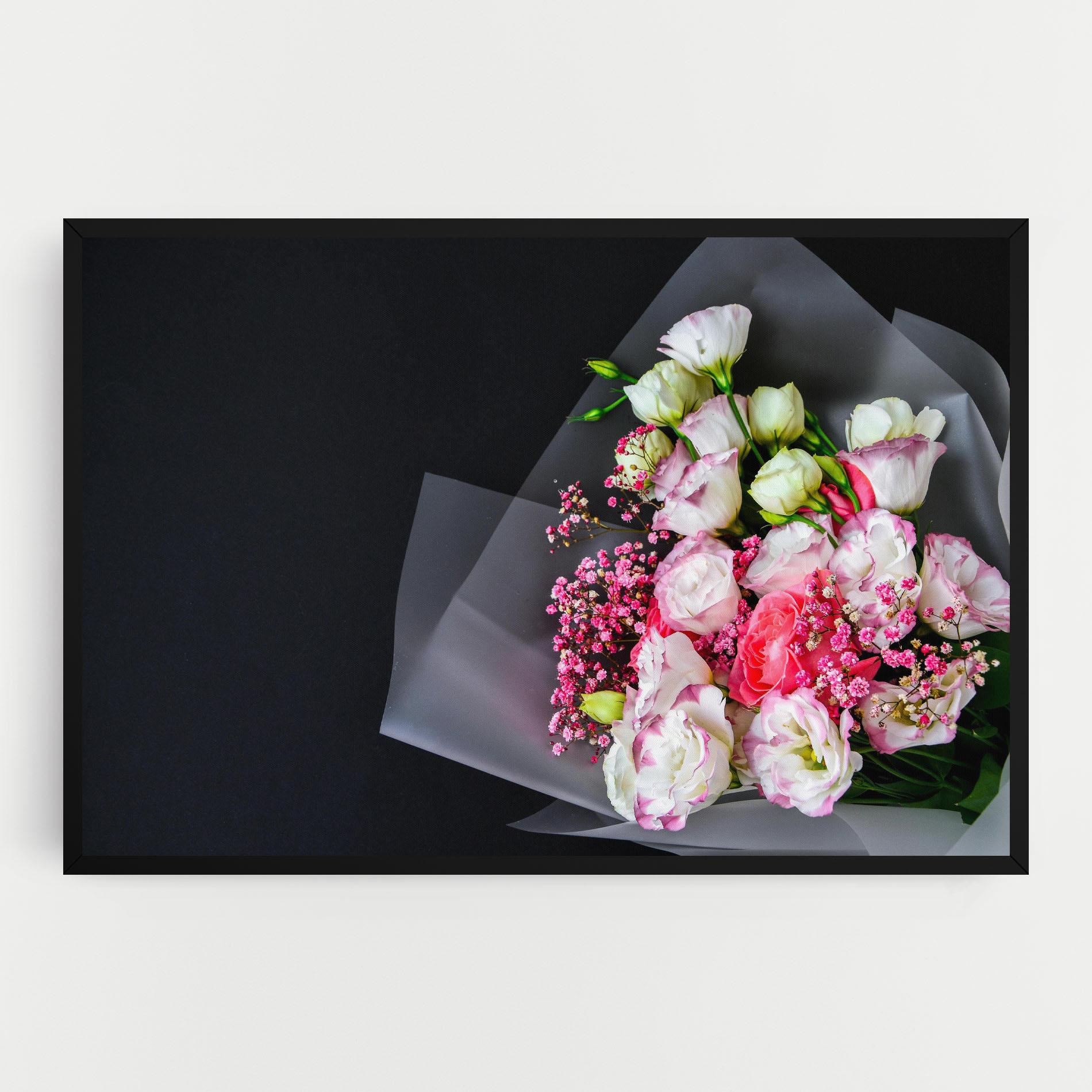 Leinwandbild Cute Roses Bouquet mockup 0
