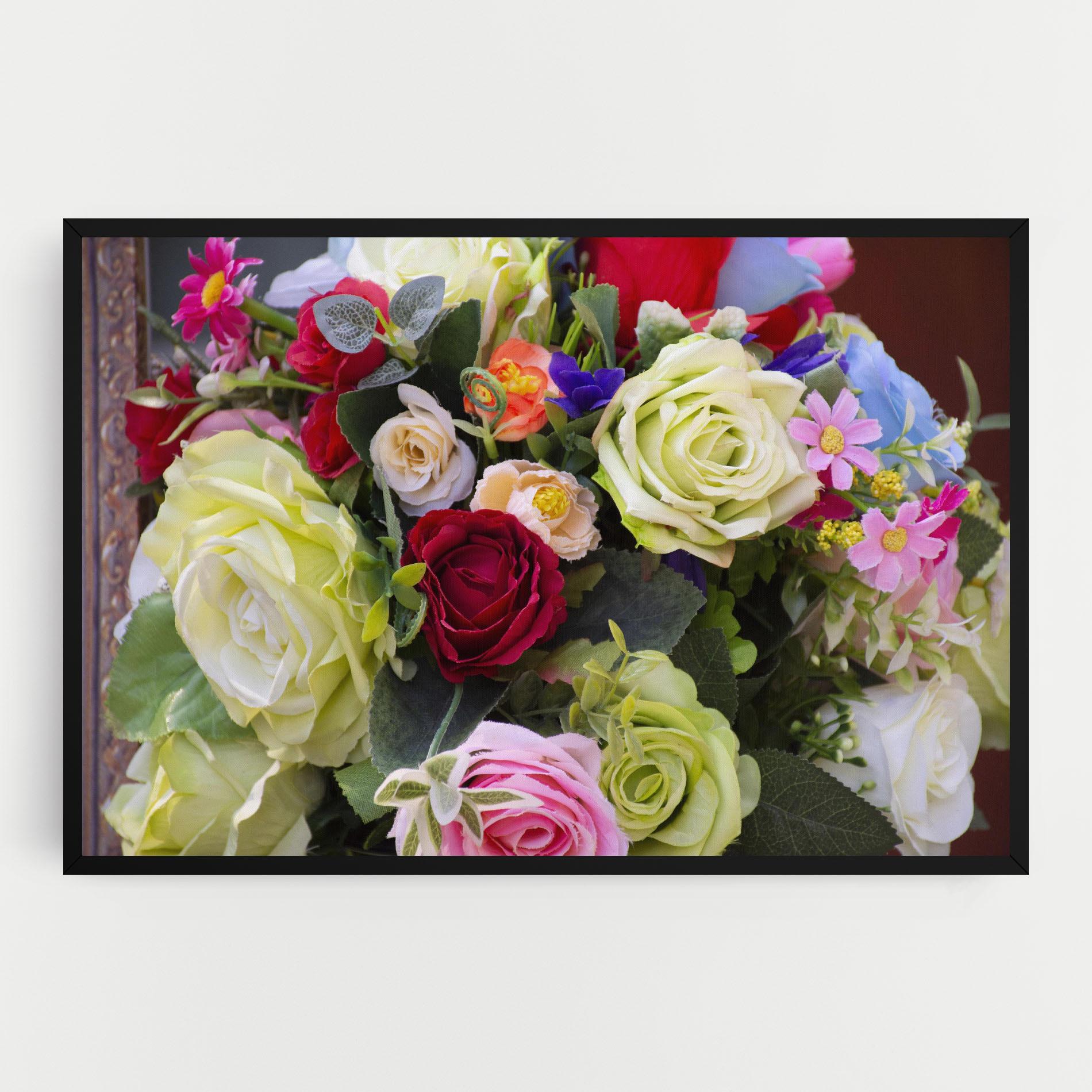 Leinwandbild Mixed Roses Bouquet mockup 0