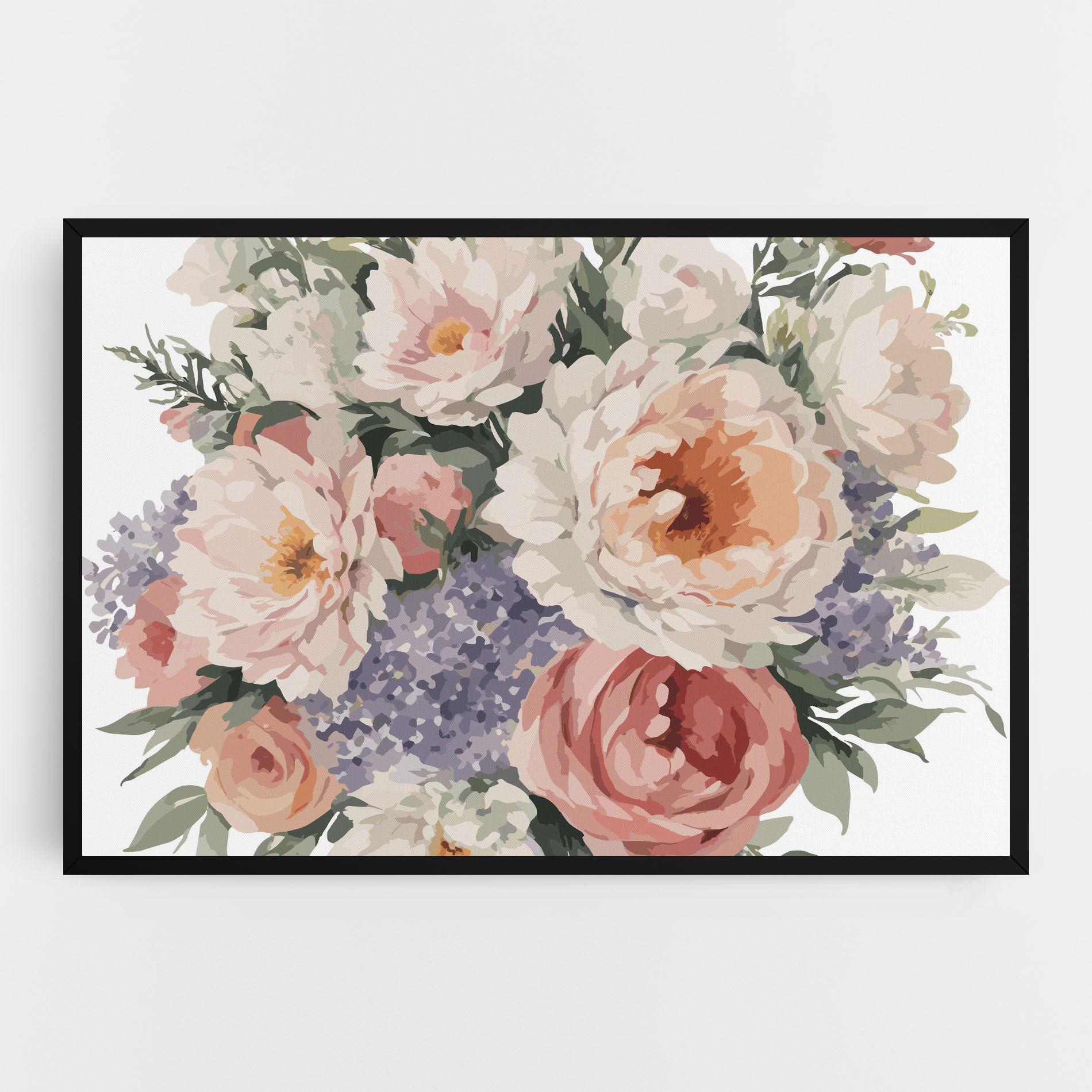 Leinwandbild Pretty Watercolor Bouquet mockup 0