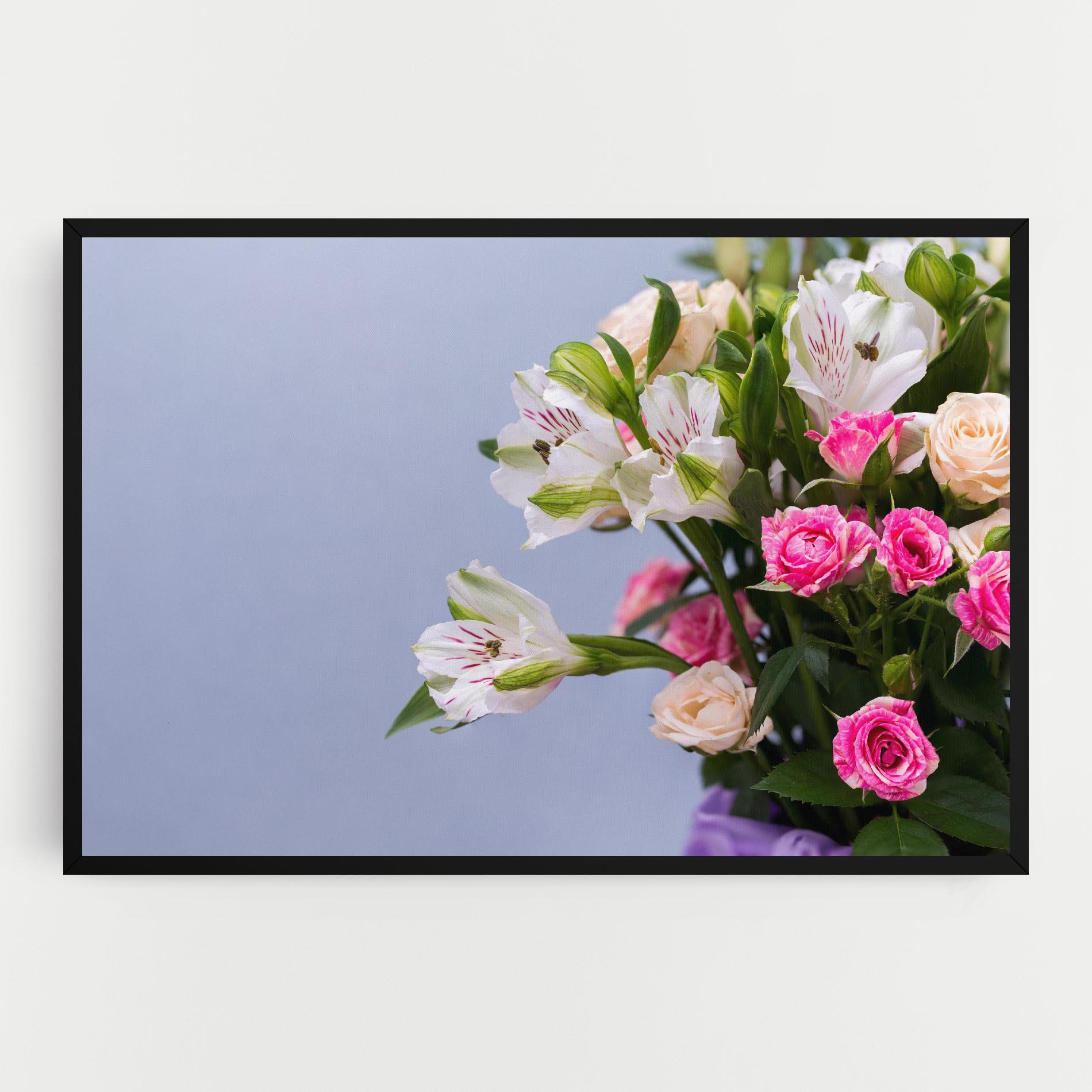 Leinwandbild White Pink Bouquet mockup 0