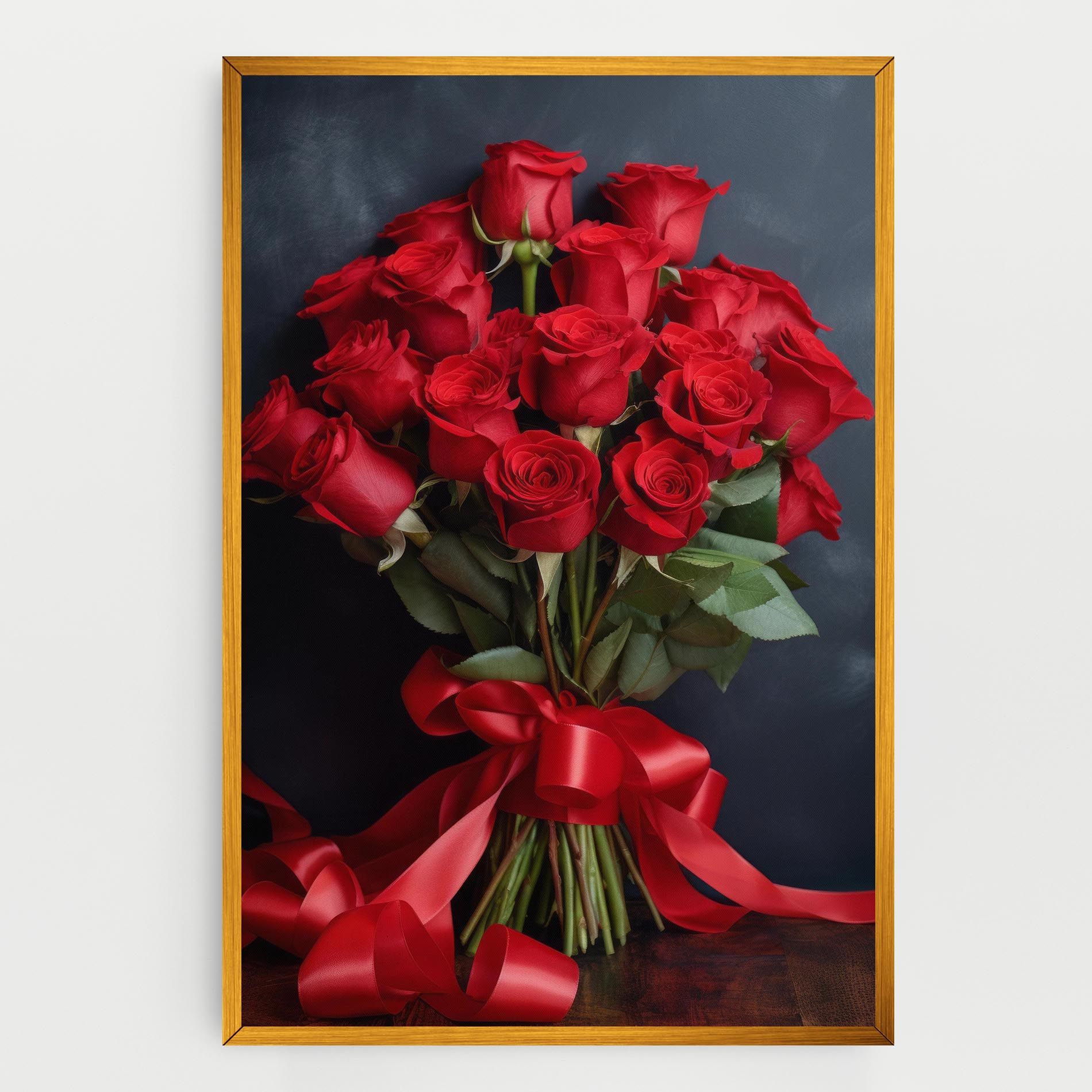 Beautiful Red Roses Bouquet mockup 0